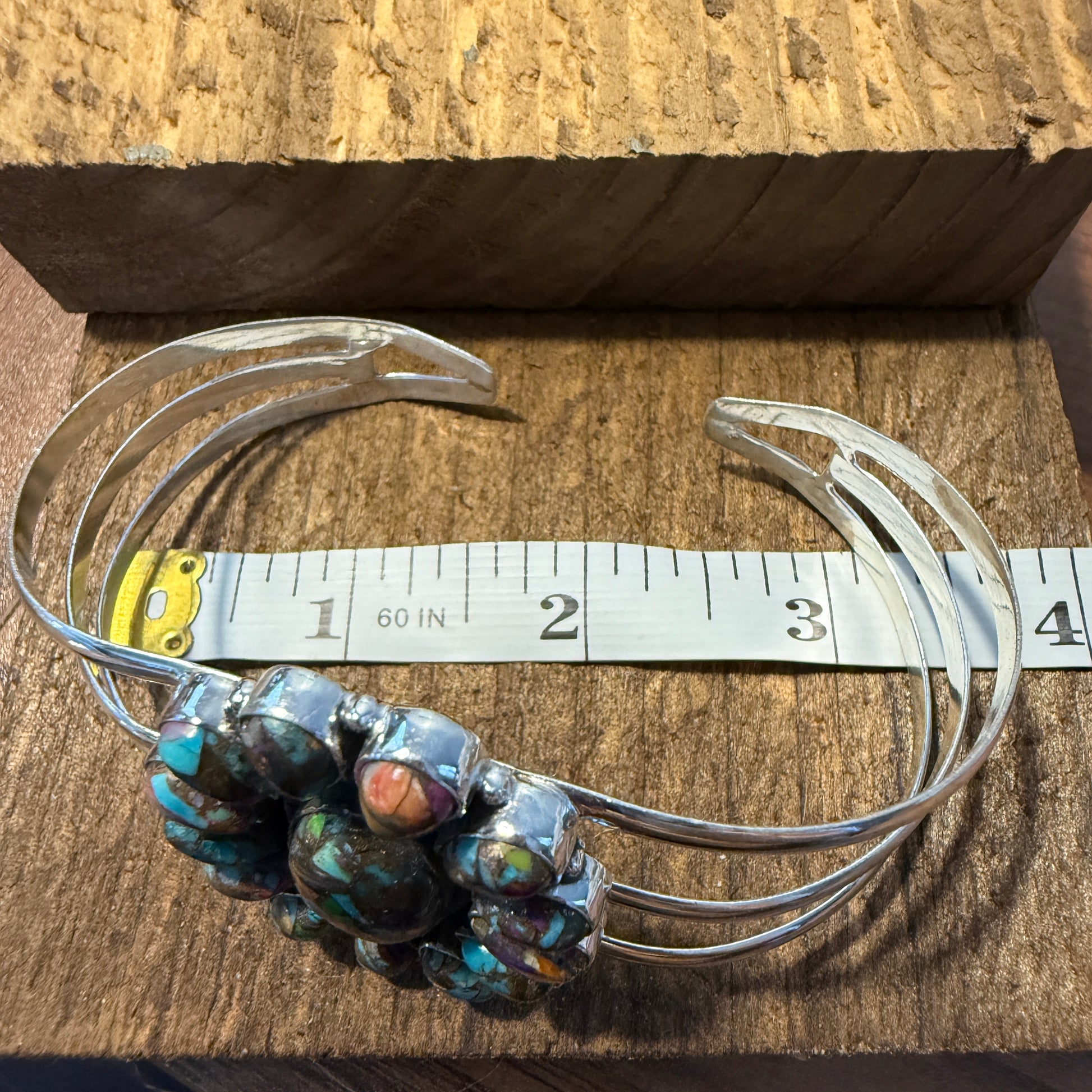 Purple Fiesta Kingman Turquoise Handmade Adjustable Cuff Silver Elegant