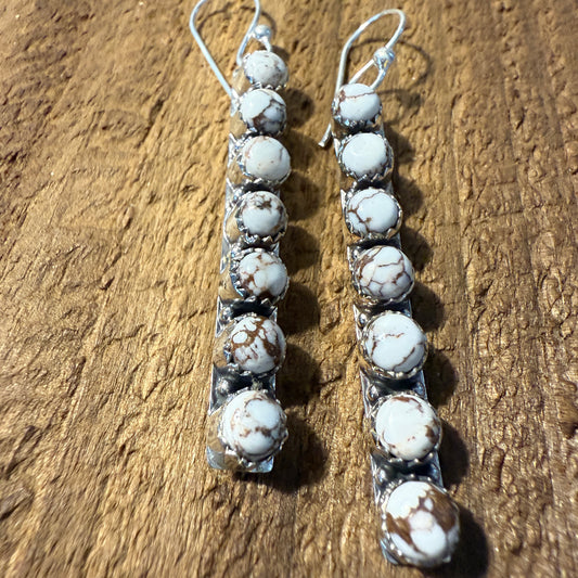 Wild Horse Jasper Dahlia Earrings 925 Sterling Silver Silver Elegant