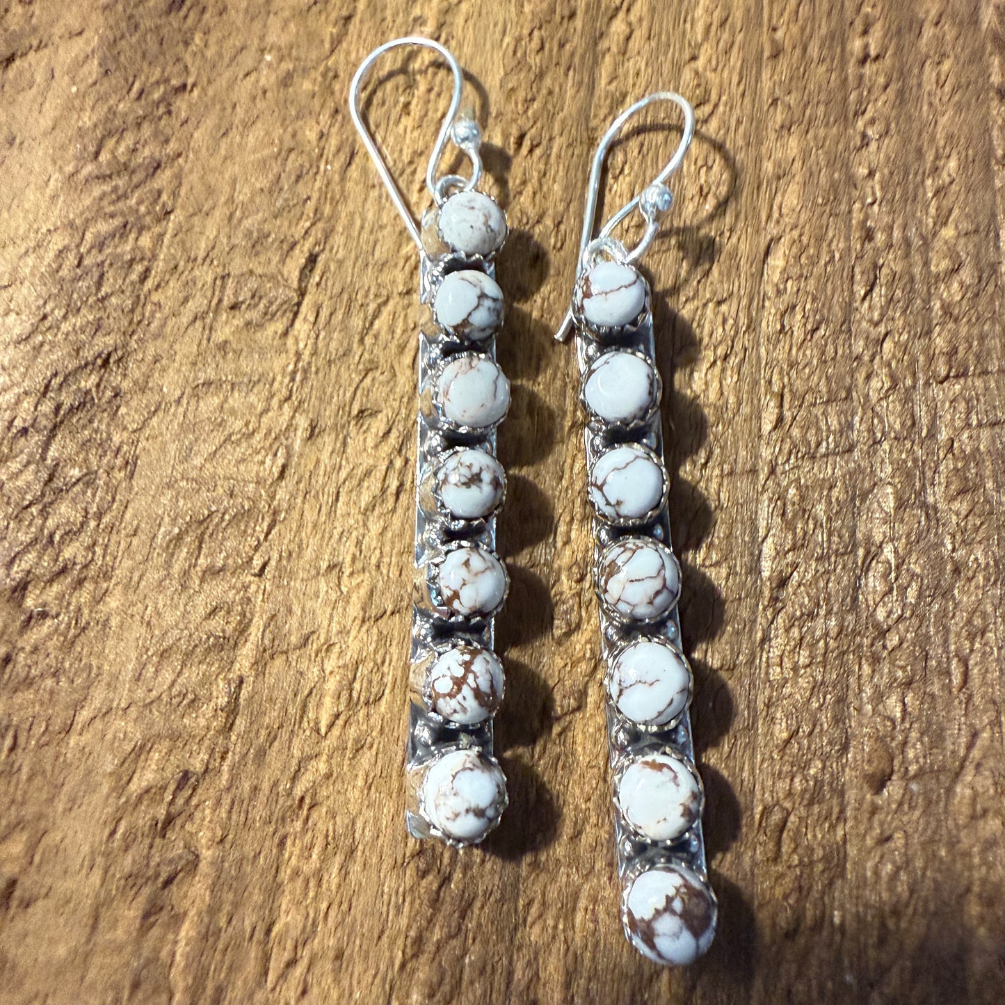 Wild Horse Jasper Dahlia Earrings 925 Sterling Silver Silver Elegant
