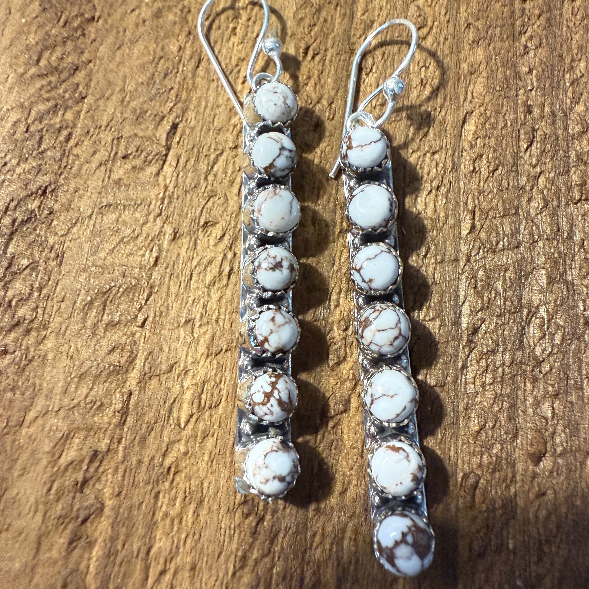 Wild Horse Jasper Dahlia Earrings 925 Sterling Silver Silver Elegant