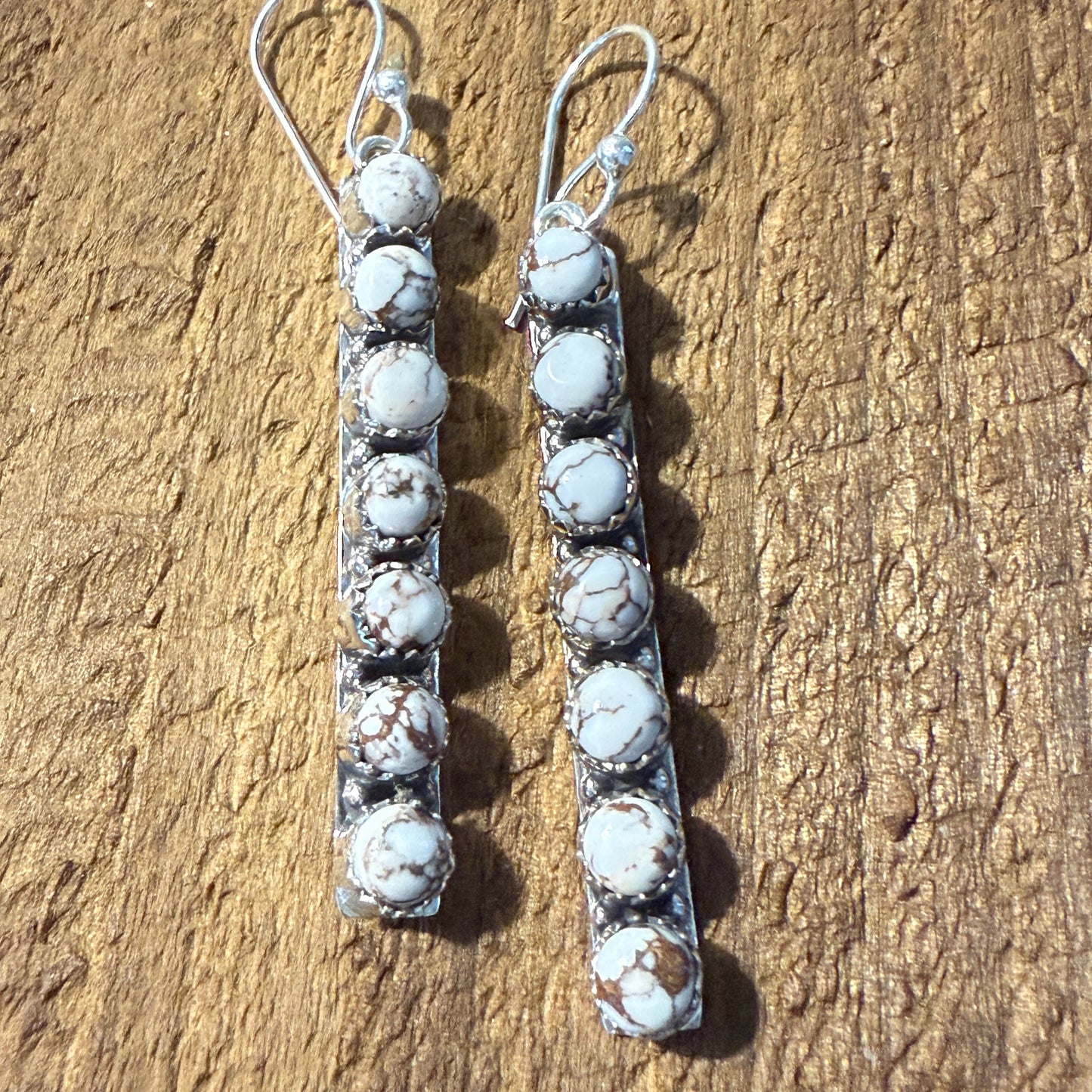 Wild Horse Jasper Dahlia Earrings 925 Sterling Silver Silver Elegant