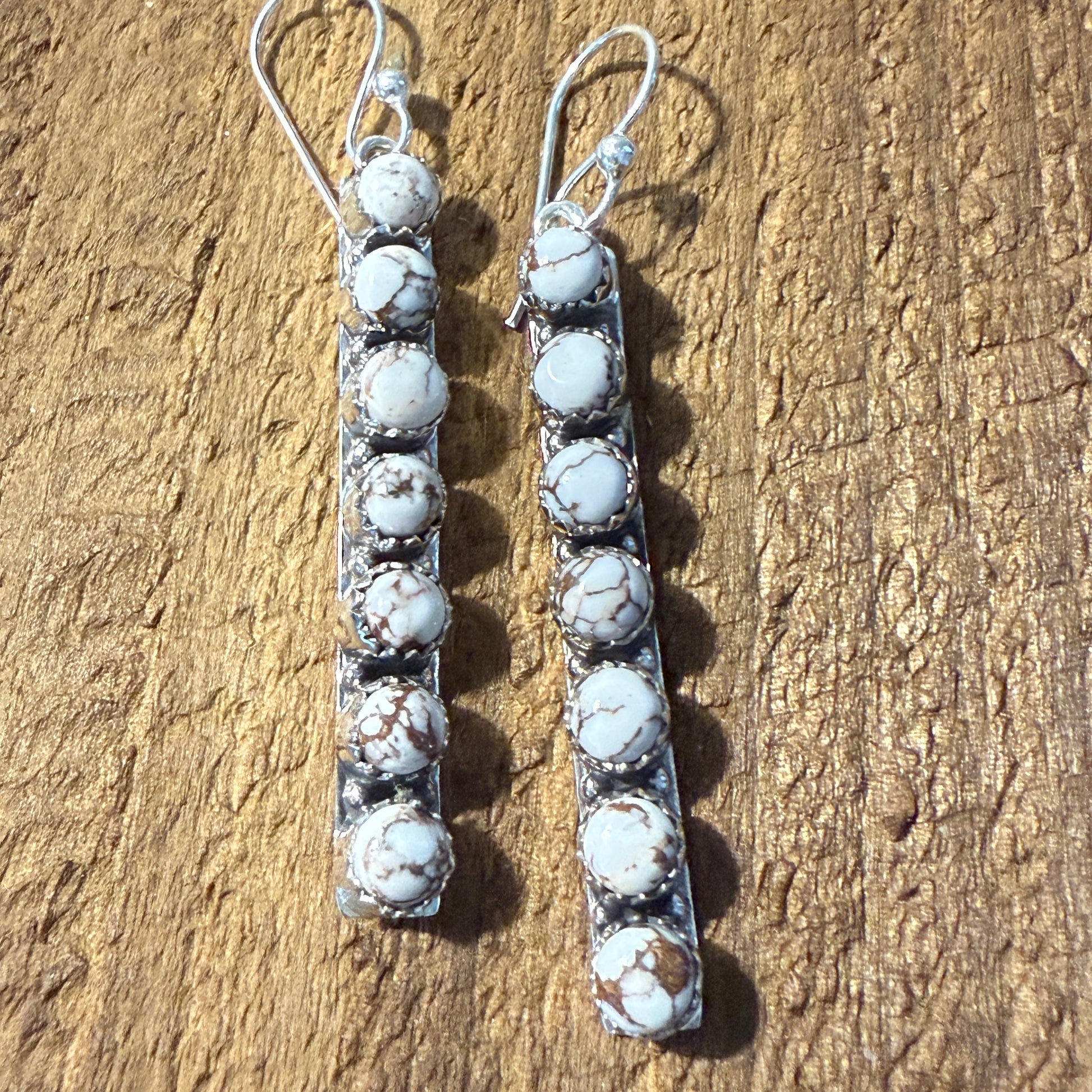 Wild Horse Jasper Dahlia Earrings 925 Sterling Silver Silver Elegant