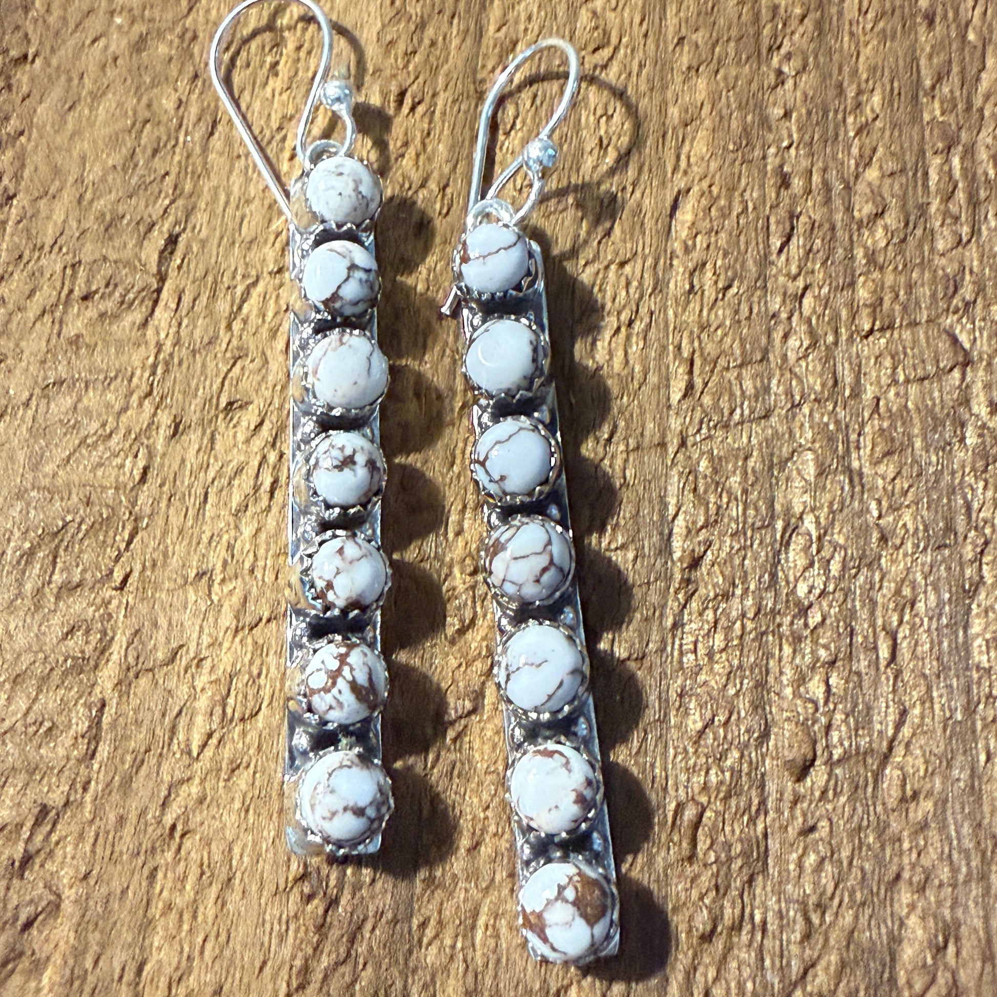 Wild Horse Jasper Dahlia Earrings 925 Sterling Silver Silver Elegant