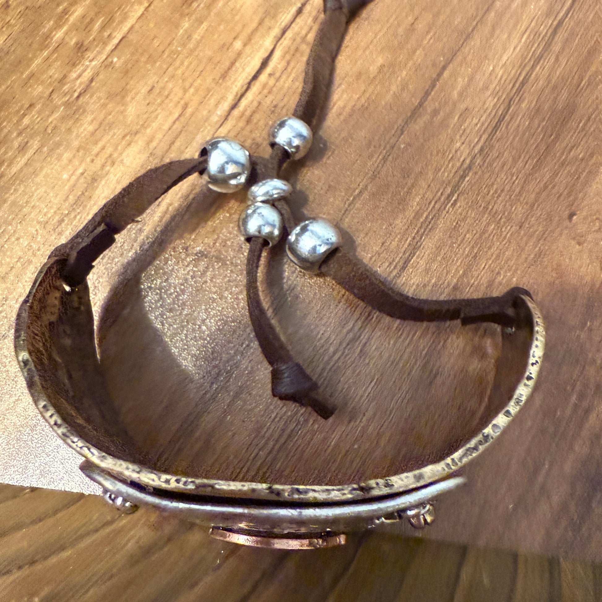 Walk By Faith Cross Patina Bracelet Cuff Gold With Adjustable Leather Strap WildWestBoho