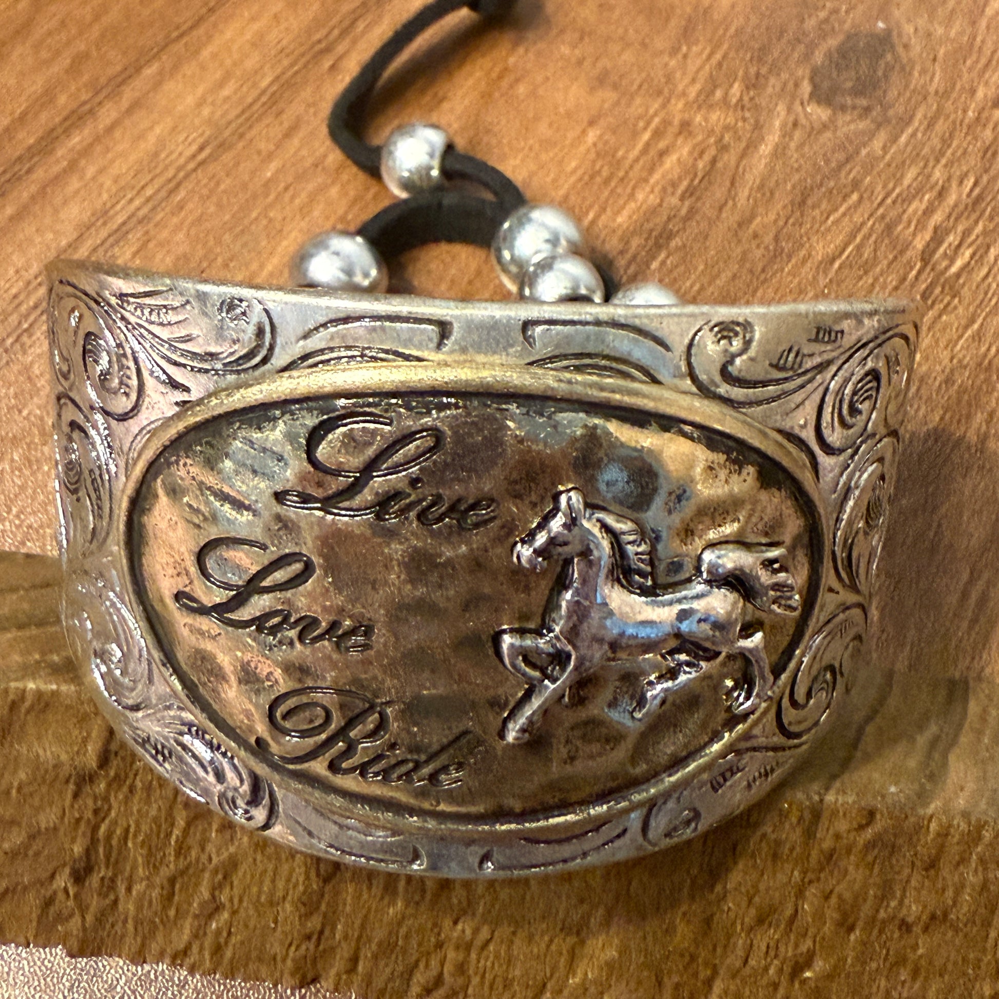 Live Love Ride Horse Western Bracelet Cuff With Silver Plate Finish WildWestBoho