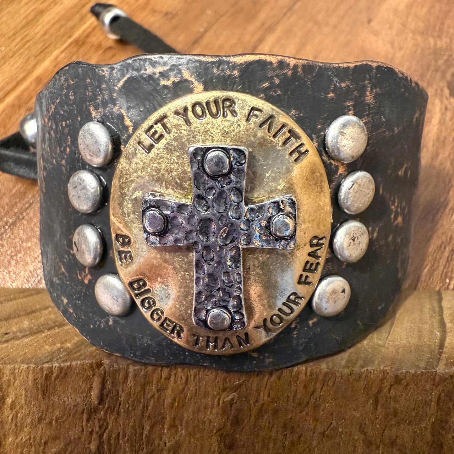 Let Your Faith Be Bigger Than Your Fear Cuff Bracelet Inspirational Courage Jewelry WildWestBoho