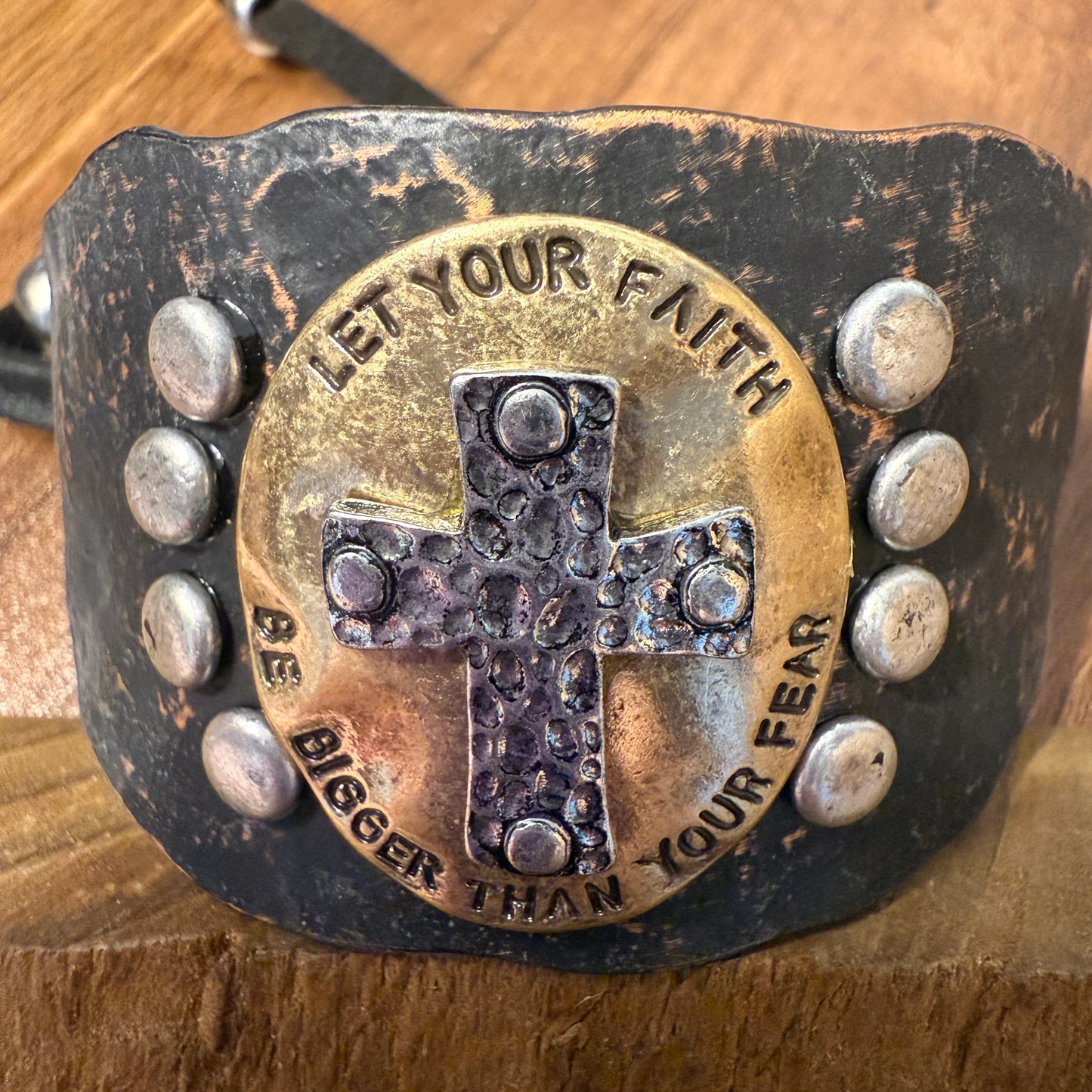 Let Your Faith Be Bigger Than Your Fear Cuff Bracelet Inspirational Courage Jewelry WildWestBoho