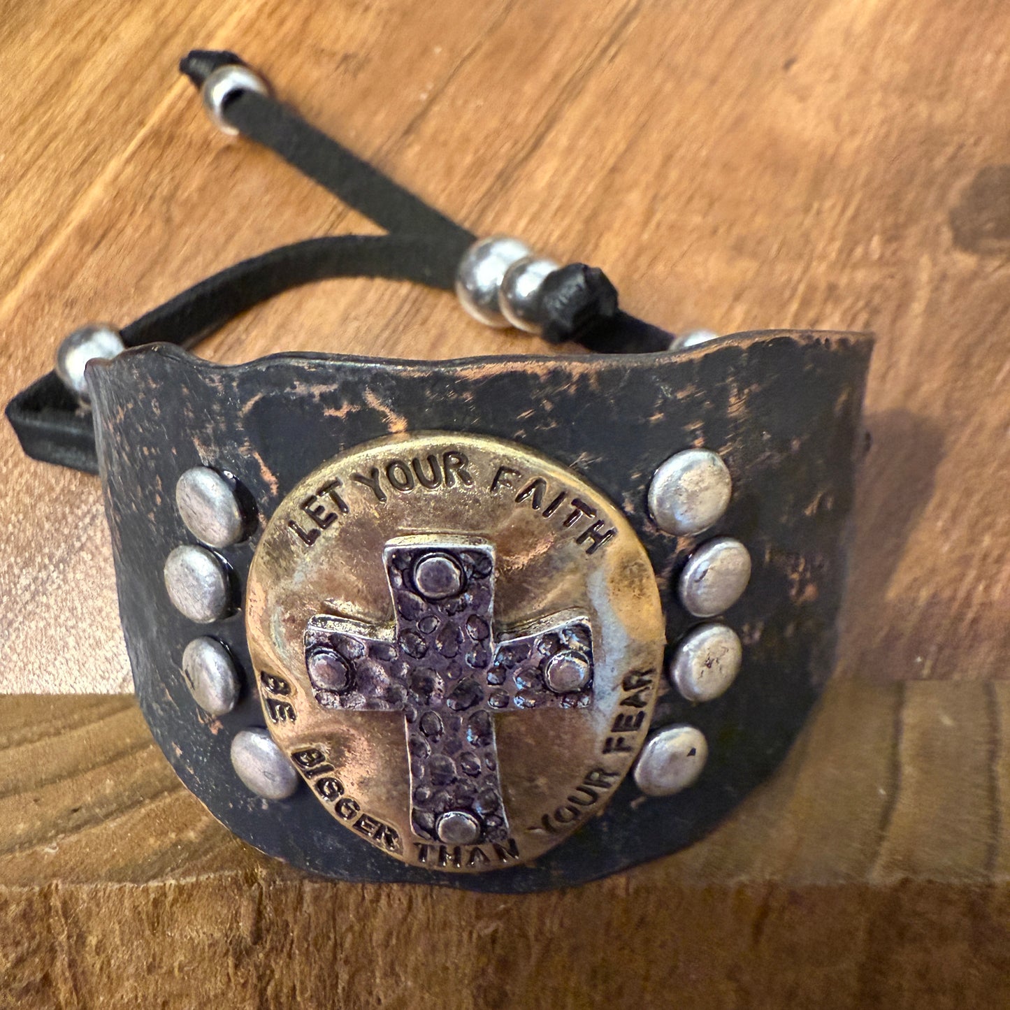 Let Your Faith Be Bigger Than Your Fear Cuff Bracelet Inspirational Courage Jewelry WildWestBoho