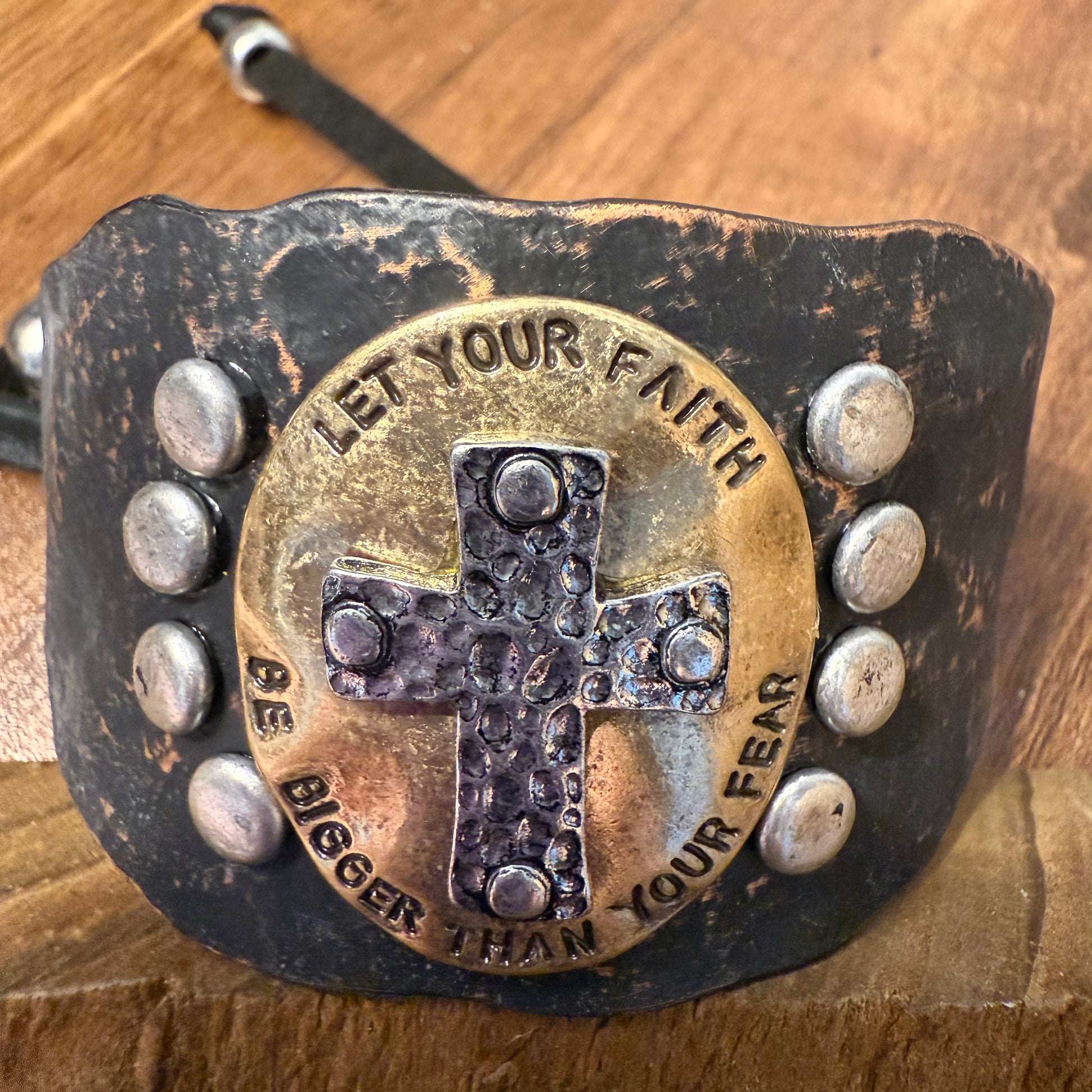 Let Your Faith Be Bigger Than Your Fear Cuff Bracelet Inspirational Courage Jewelry WildWestBoho