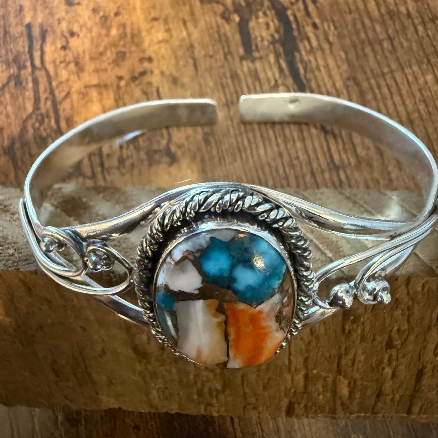 Oyster Copper Turquoise Bangle 925 Sterling Silver Handmade Jewelry For Women Silver Elegant