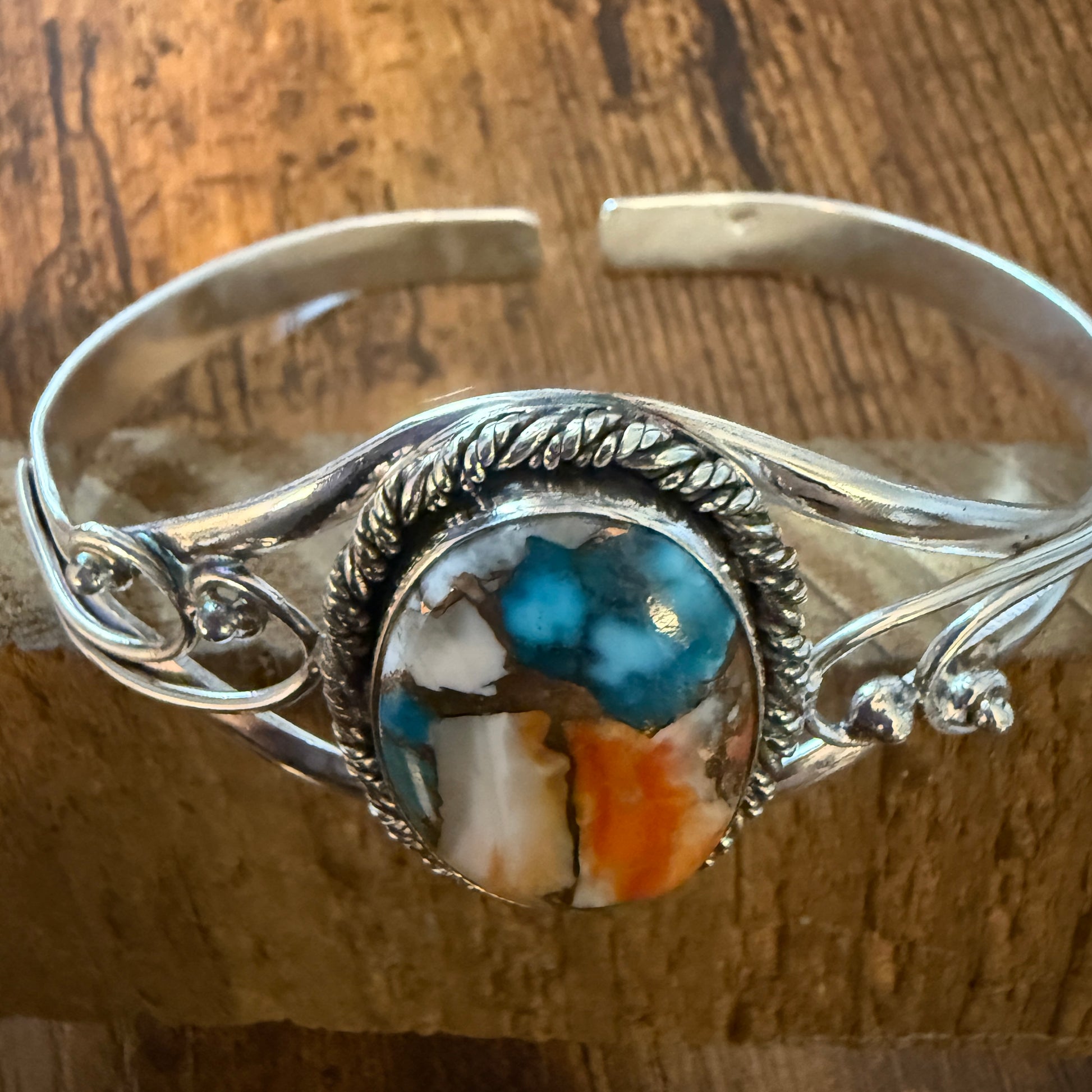 Oyster Copper Turquoise Bangle 925 Sterling Silver Handmade Jewelry For Women Silver Elegant