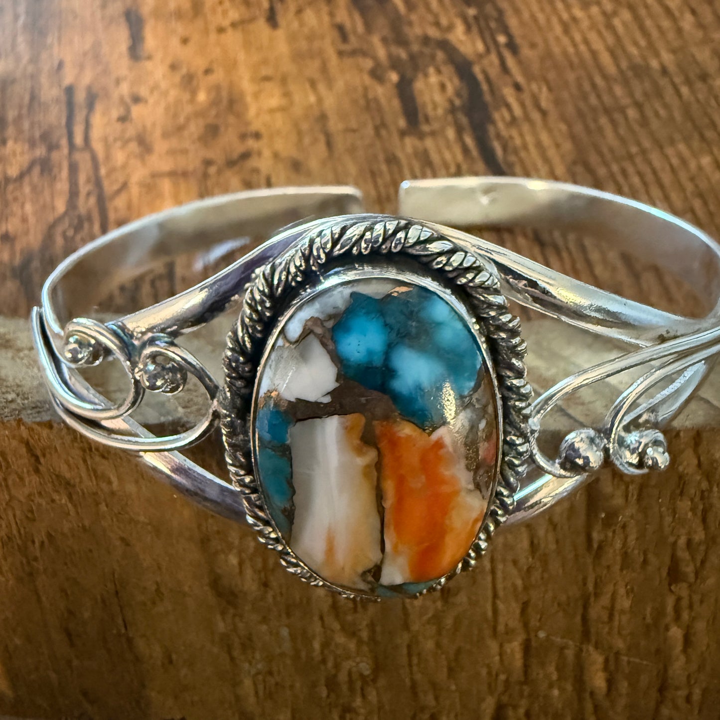 Oyster Copper Turquoise Bangle 925 Sterling Silver Handmade Jewelry For Women Silver Elegant