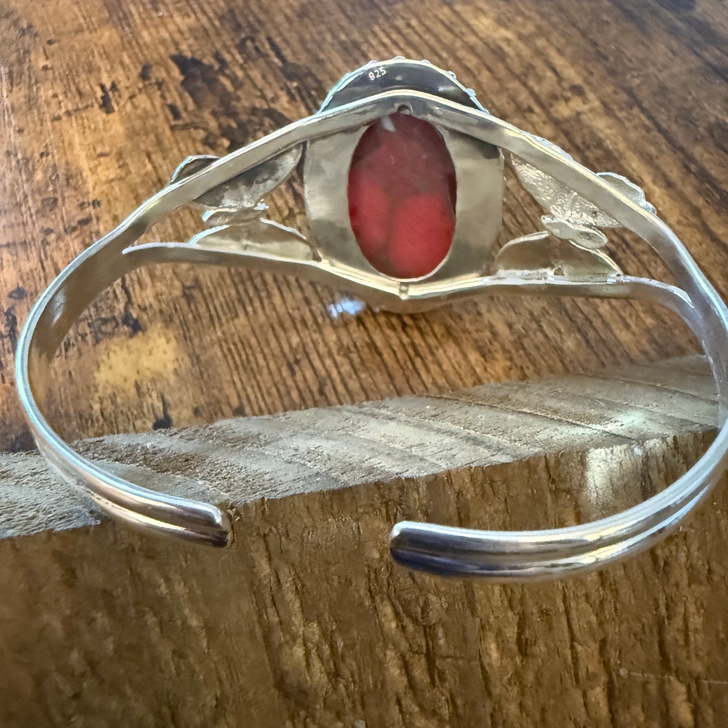 Pink Rose Dalhia Butterfly 925 Sterling Silver Adjustable Gemstone Bangle Silver Elegant