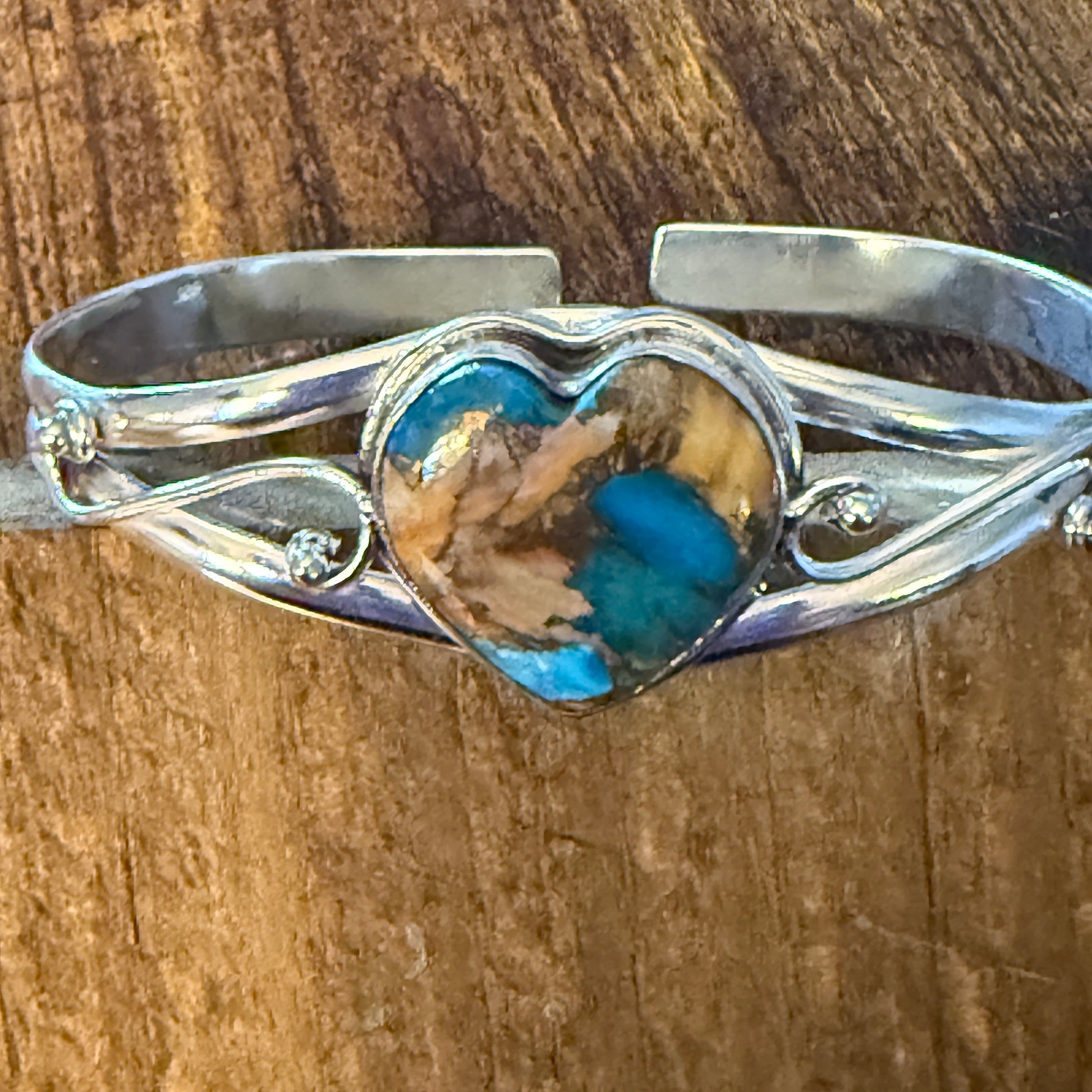 Oyster Copper Turquoise Bangle 925 Sterling Silver Adjustable Cuff Bangle Silver Elegant