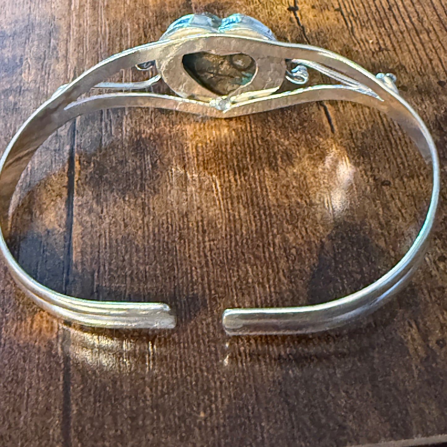 Oyster Copper Turquoise Bangle 925 Sterling Silver Adjustable Cuff Bangle Silver Elegant