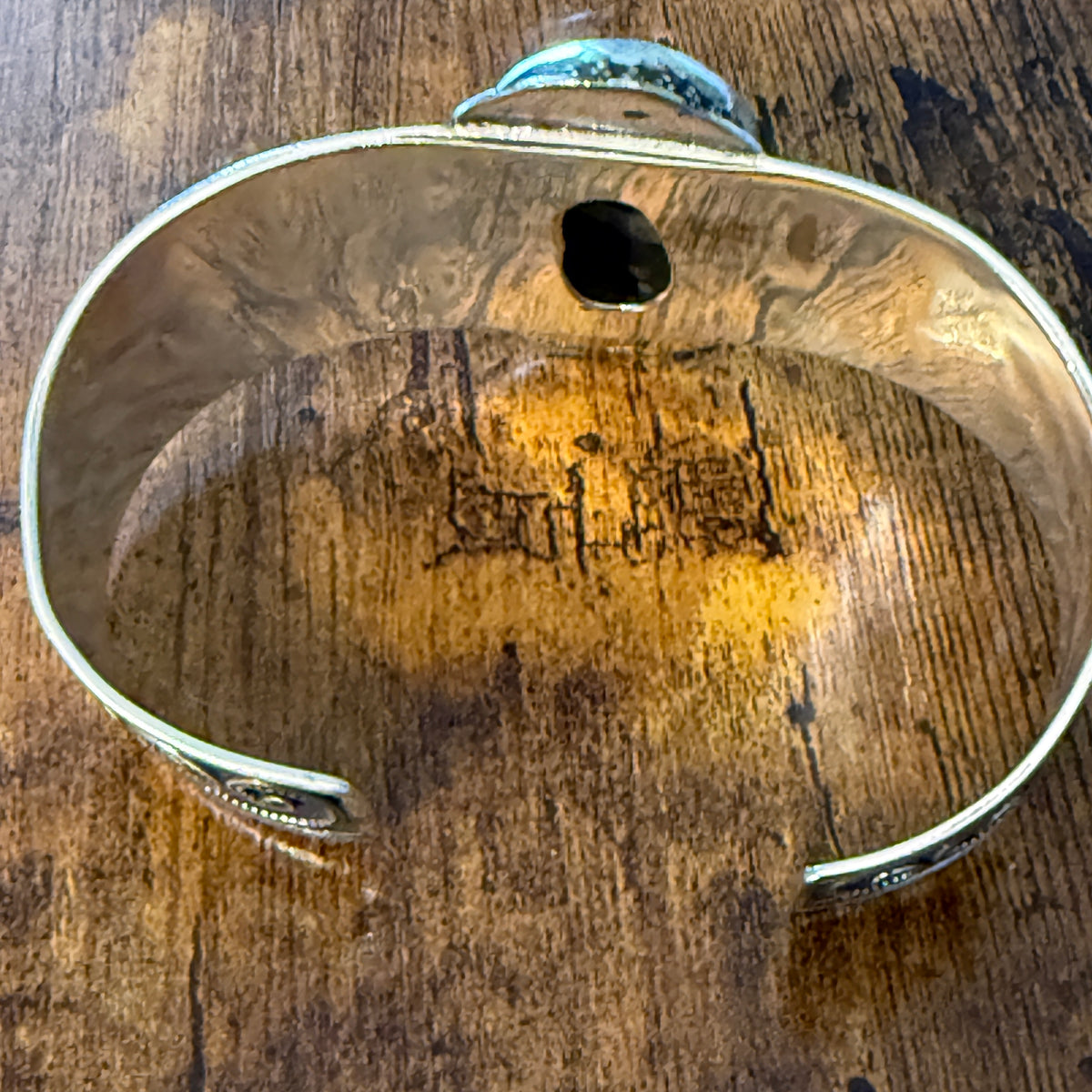 Oval Moroccan Mud Crack Fossil Vintage Cuff Bracelet 925 Sterling Silver Silver Elegant