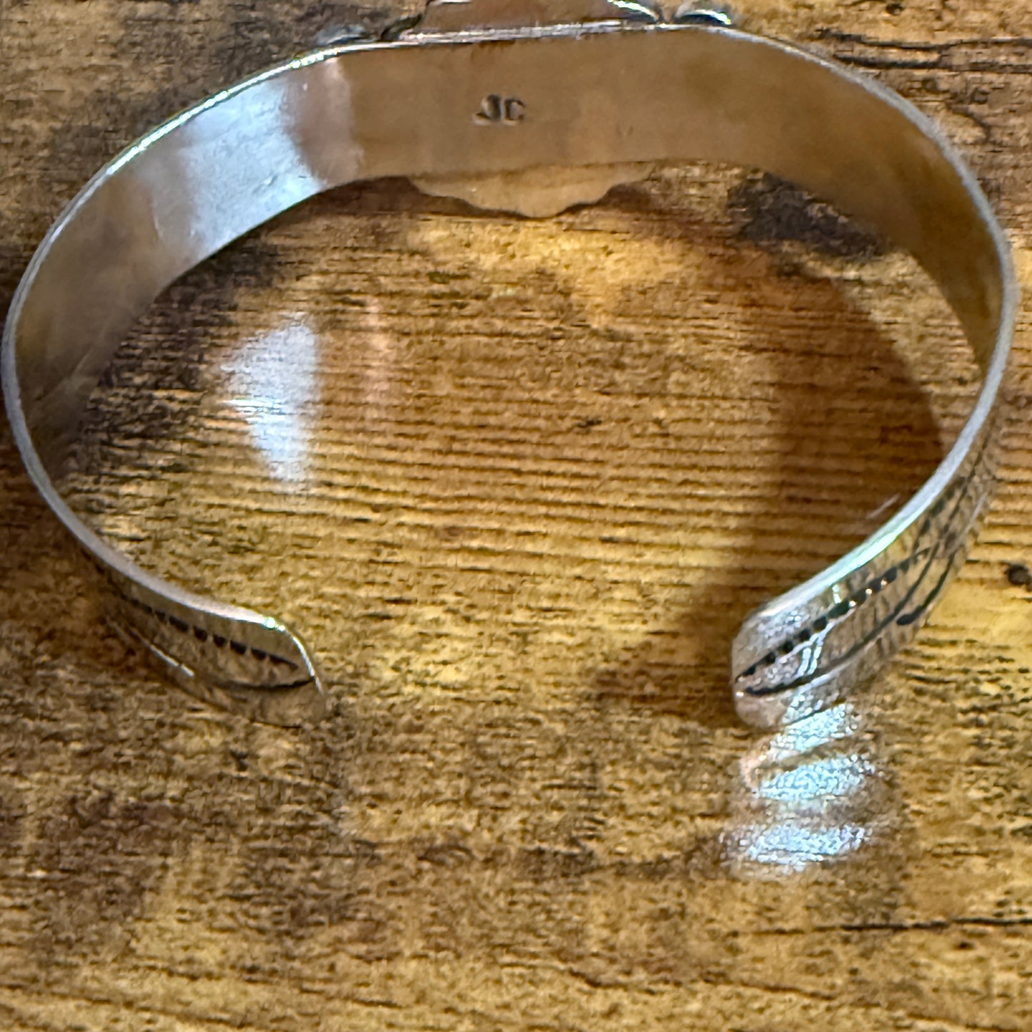 Navajo Inspired Apple Coral Cuff Bracelet Signed By Jackie Cleveland Silver Elegant