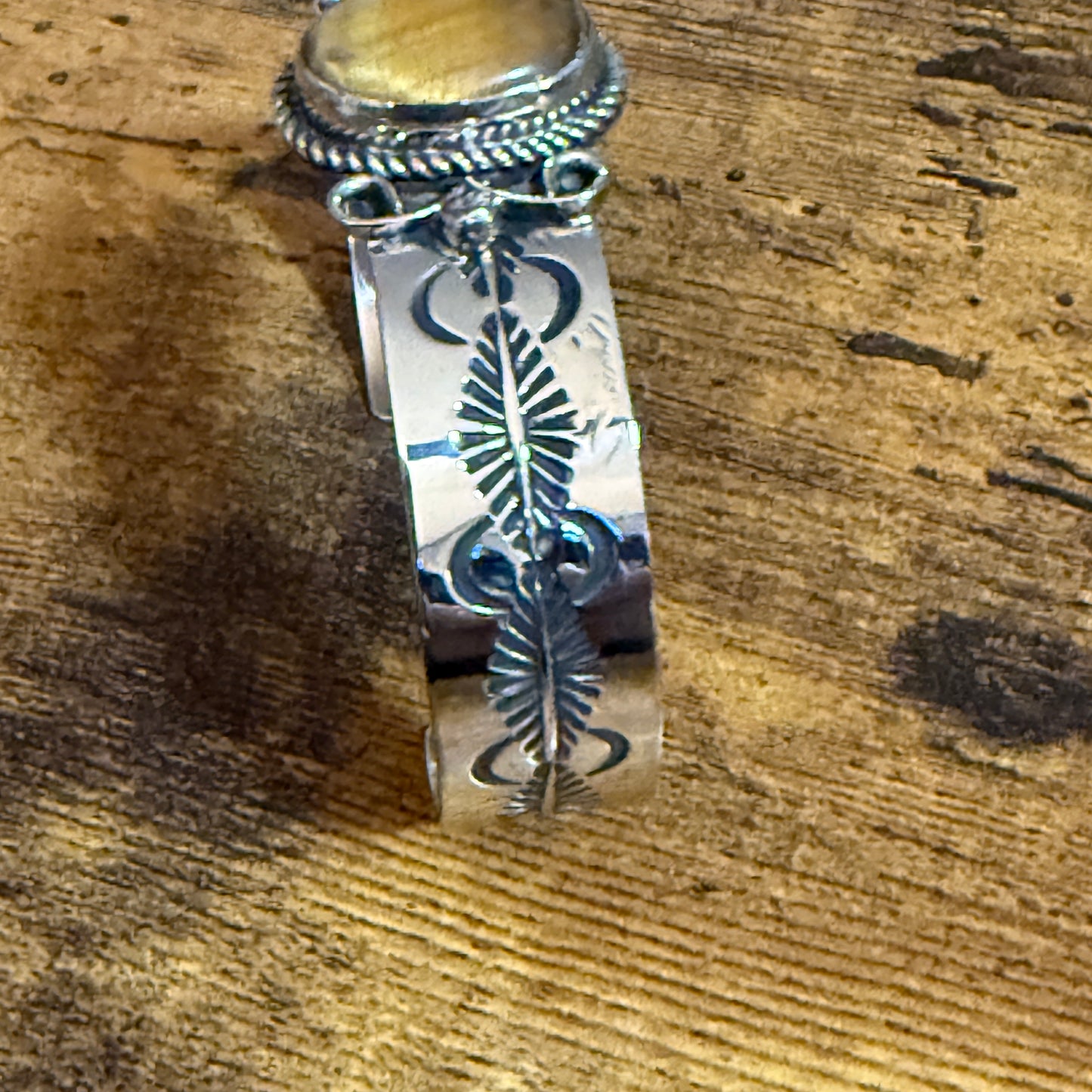 Navajo Inspired Tiger Eye Cuff Bracelet Signed Jackie Cleveland Silver Elegant