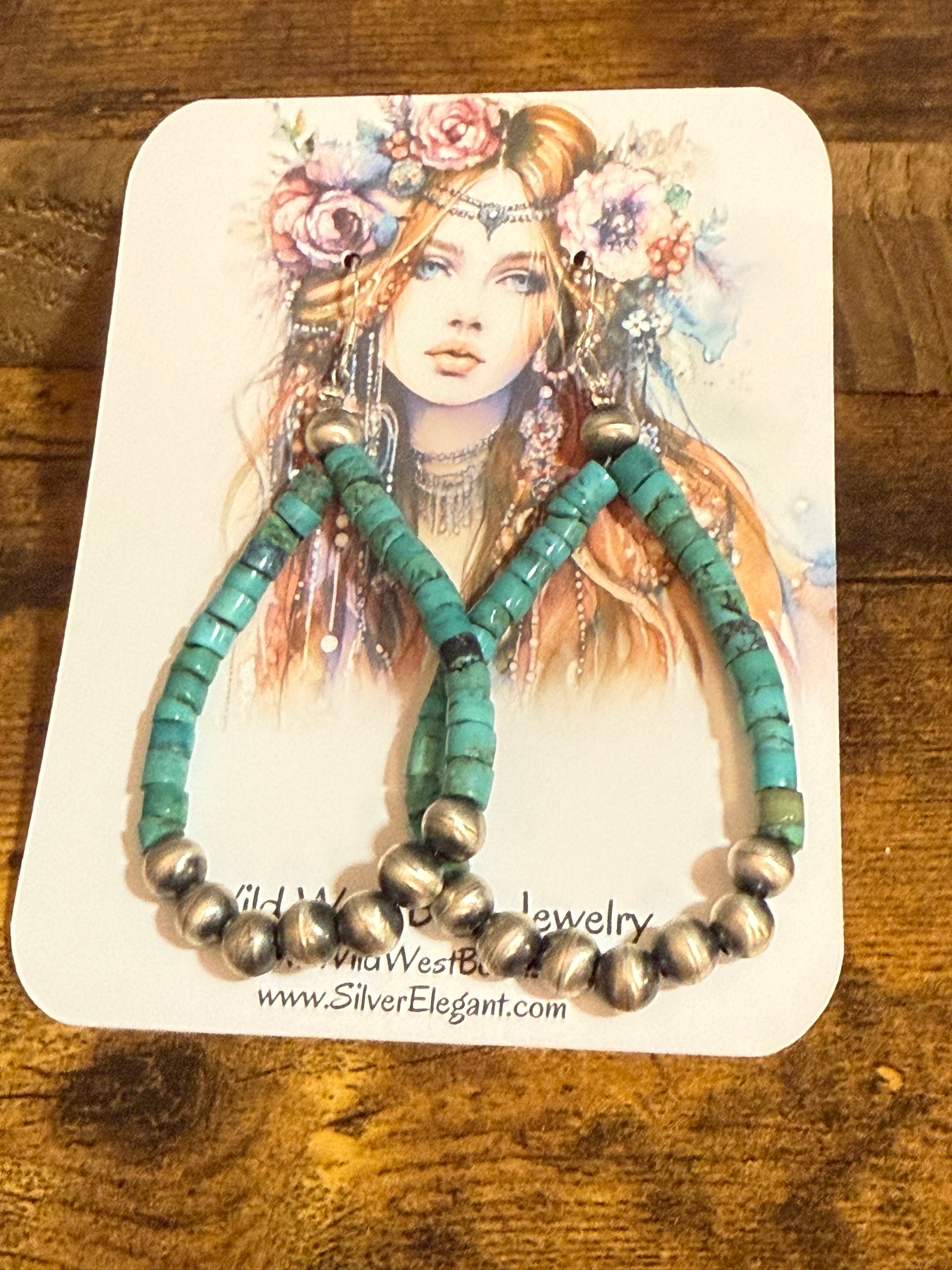 Native Inspired Hand Beaded Turquoise Navajo Pearl Sterling Silver Dangle Earrings Silver Elegant