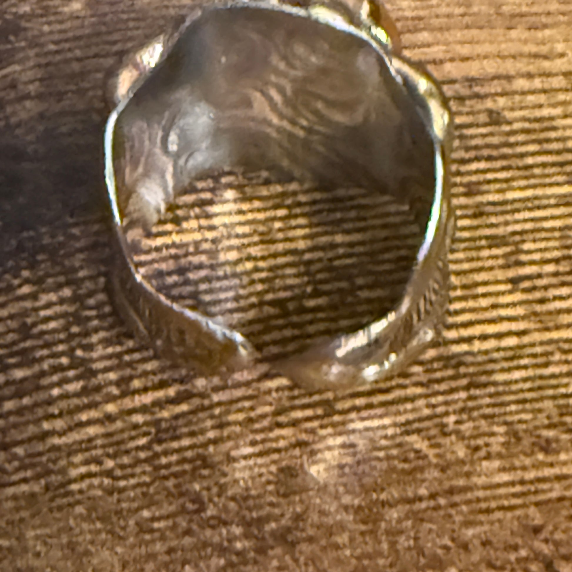 Handcrafted Tiger Eye Gemstone Adjustable Ring With Mixed Metals Silver Elegant