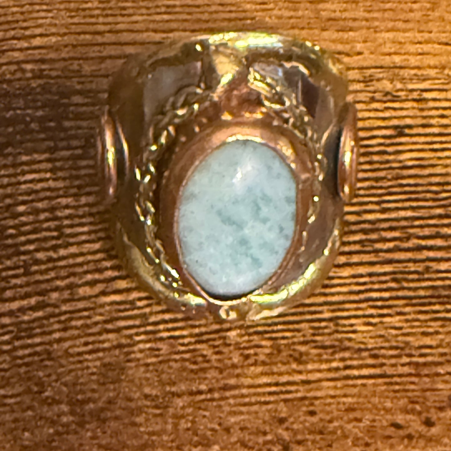 Handcrafted White Moonstone Natural Gemstone Adjustable Ring in Mixed Metals Silver Elegant