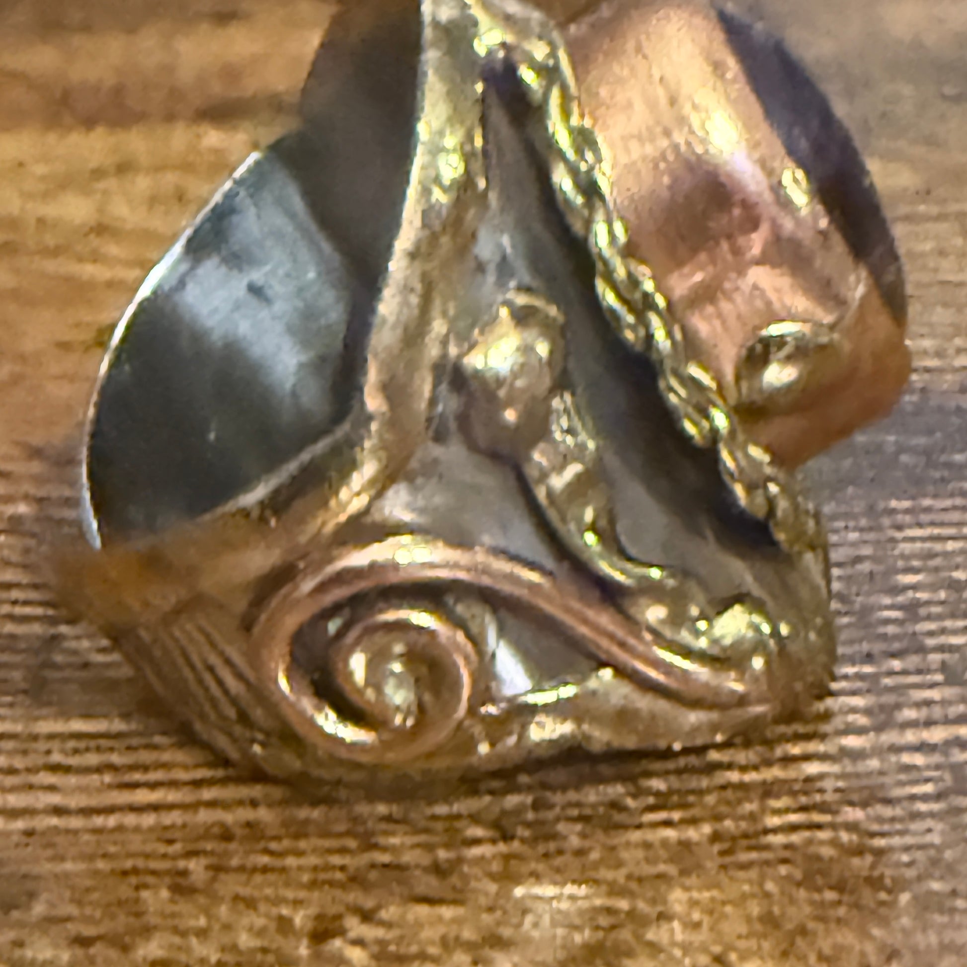 Handcrafted Purple Amethyst Natural Gemstone Adjustable Ring With Mixed Metals Silver Elegant