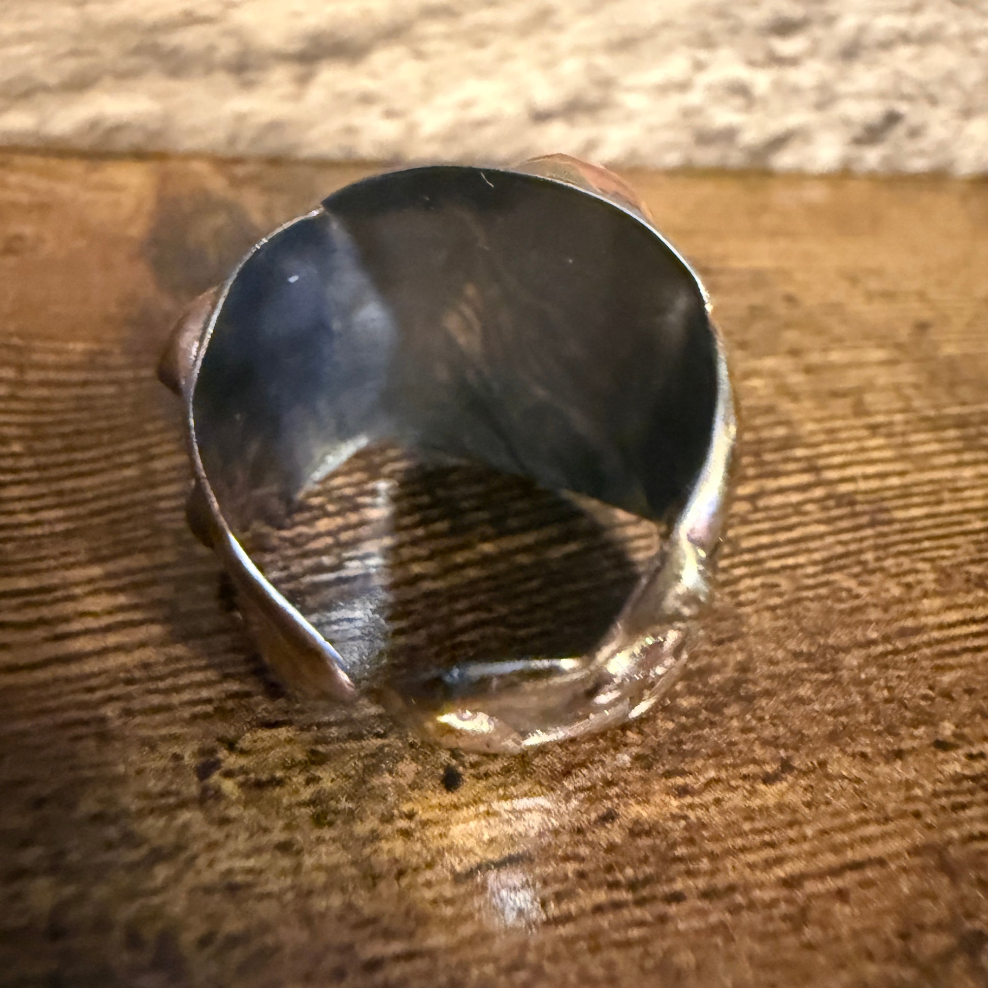 Handcrafted Pink Rose Quartz Ring With Adjustable Mixed Metals Silver Elegant
