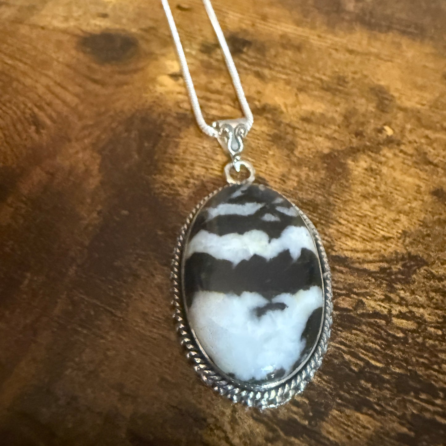 White Buffalo Turquoise Dahlia Pendant Sterling Silver 18 Inch Chain Silver Elegant