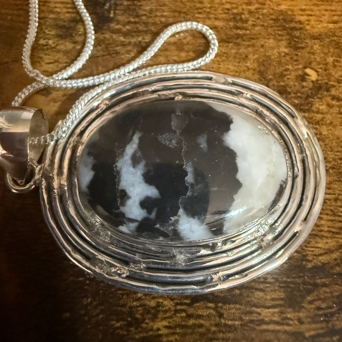 White Buffalo Turquoise Dahlia Pendant Necklace 925 Sterling Silver 18 Chain Silver Elegant