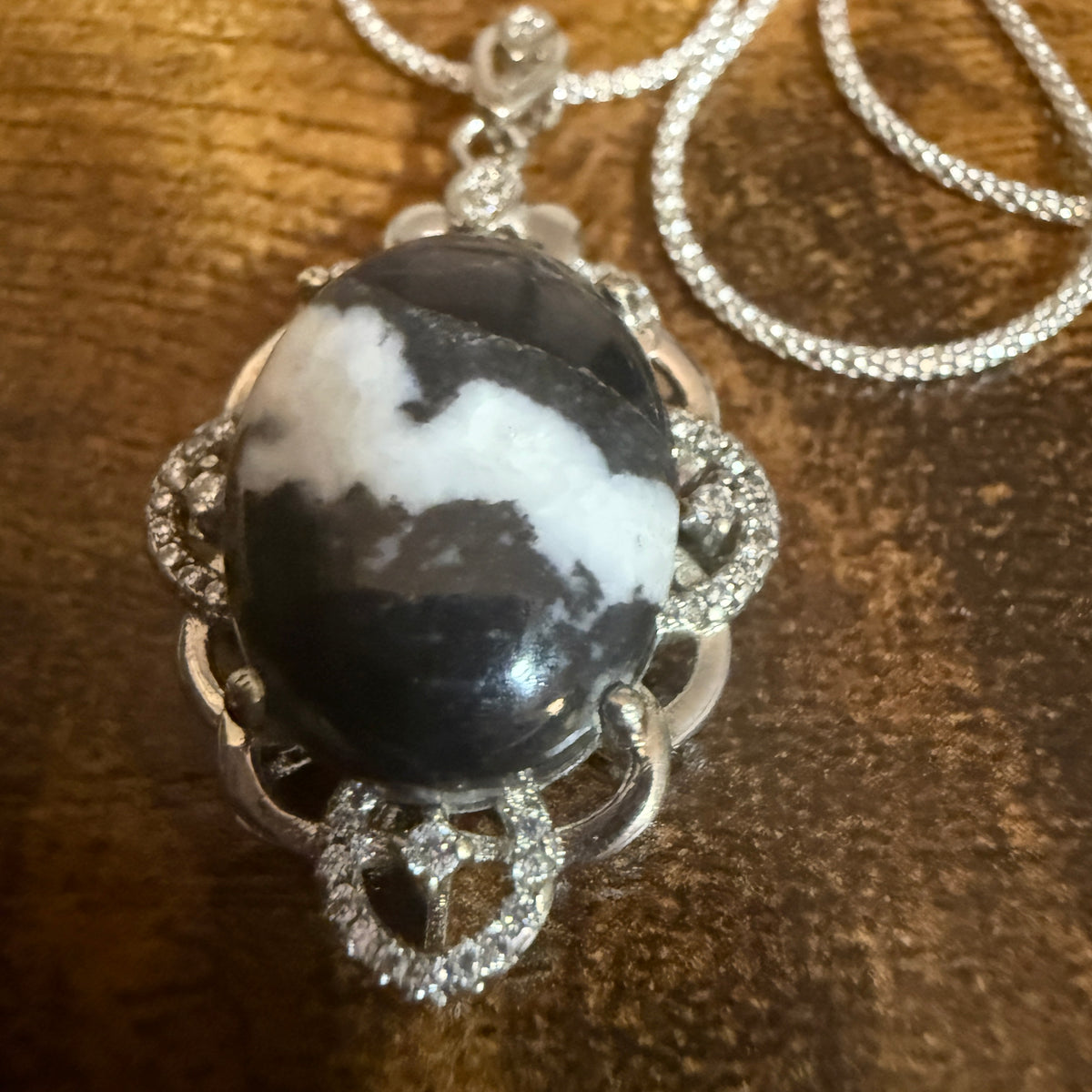 White Buffalo Turquoise Dahlia Pendant Necklace Sterling Silver 18 Inch Chain Silver Elegant