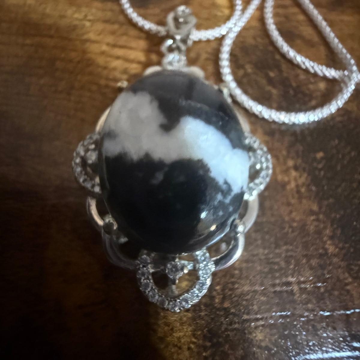 White Buffalo Turquoise Dahlia Pendant Necklace Sterling Silver 18 Inch Chain Silver Elegant