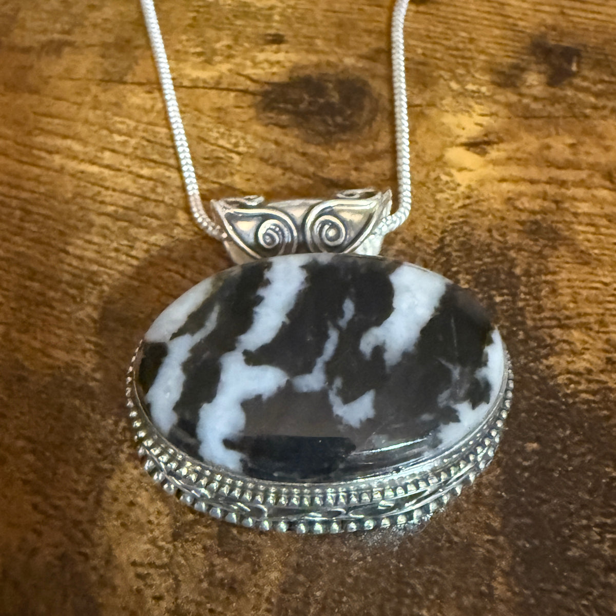 White Buffalo Turquoise Pendant Necklace In Sterling Silver 18 Inch Chain Silver Elegant