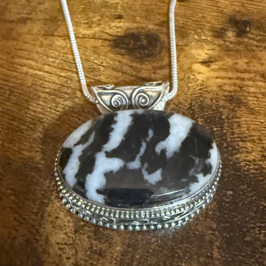 White Buffalo Turquoise Pendant Necklace In Sterling Silver 18 Inch Chain Silver Elegant