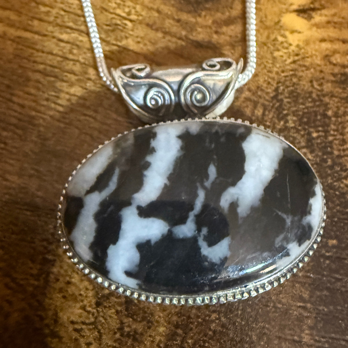 White Buffalo Turquoise Pendant Necklace In Sterling Silver 18 Inch Chain Silver Elegant