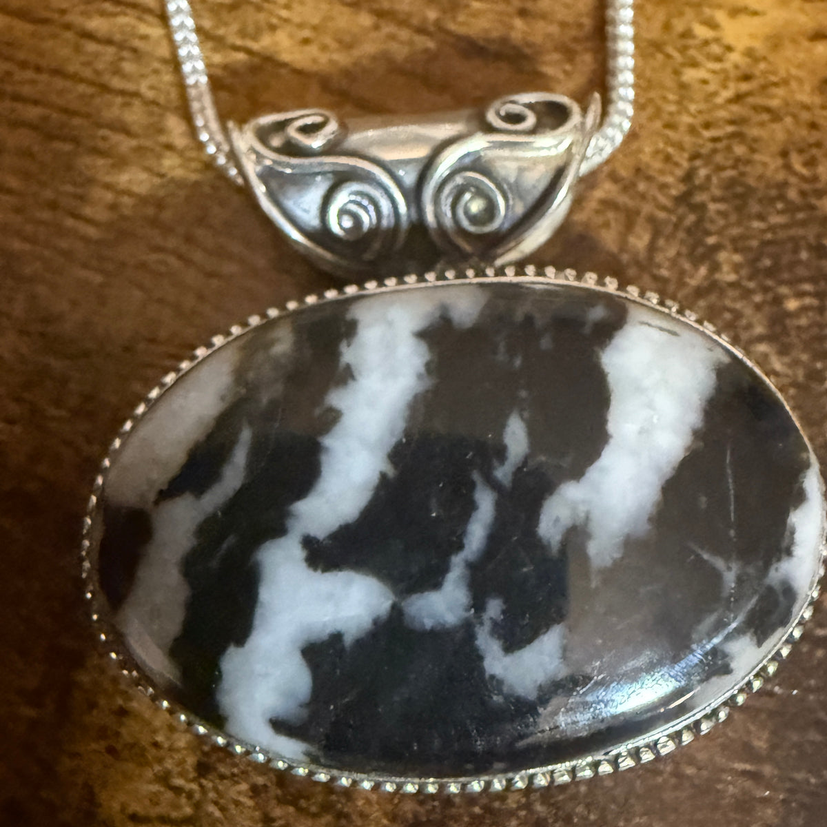 White Buffalo Turquoise Pendant Necklace In Sterling Silver 18 Inch Chain Silver Elegant