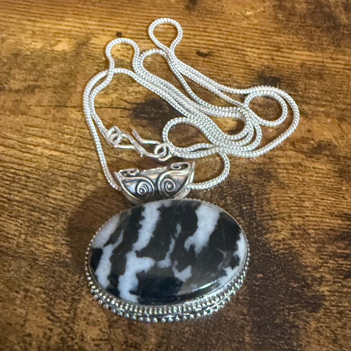 White Buffalo Turquoise Pendant Necklace In Sterling Silver 18 Inch Chain Silver Elegant