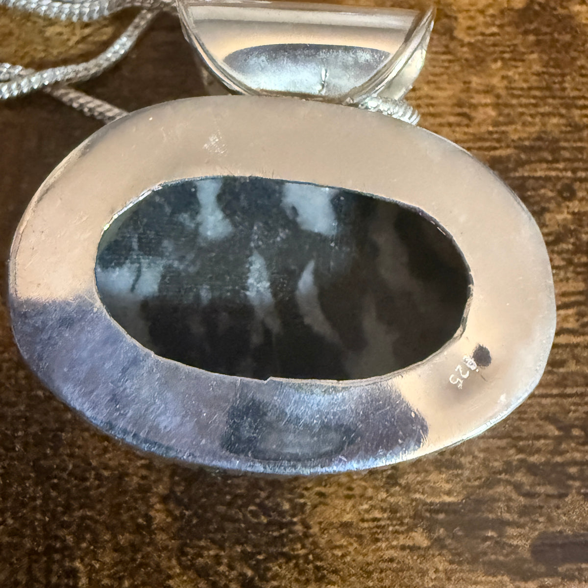 White Buffalo Turquoise Pendant Necklace In Sterling Silver 18 Inch Chain Silver Elegant