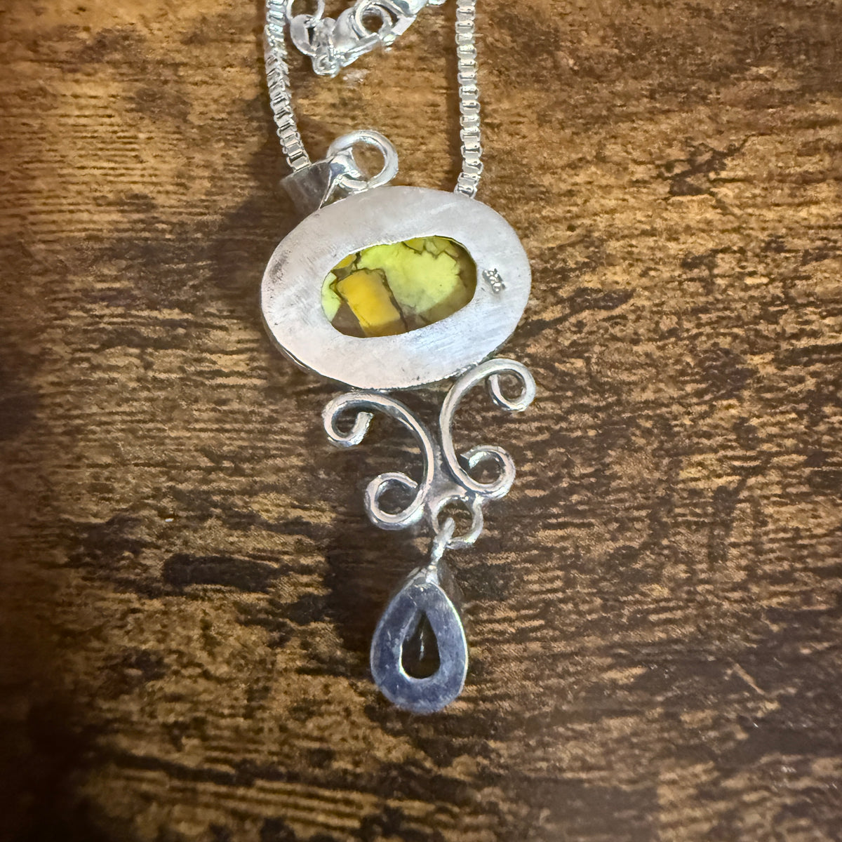 Honey Rose Dahlia Gemstone Pendant Necklace 925 Sterling Silver 20 Inch Silver Elegant