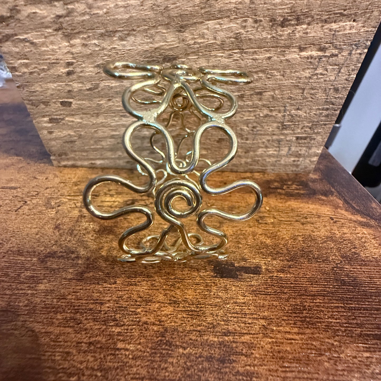 Gold Plated Floral Cuff With Intricate Botanical Design Anju Jewelry