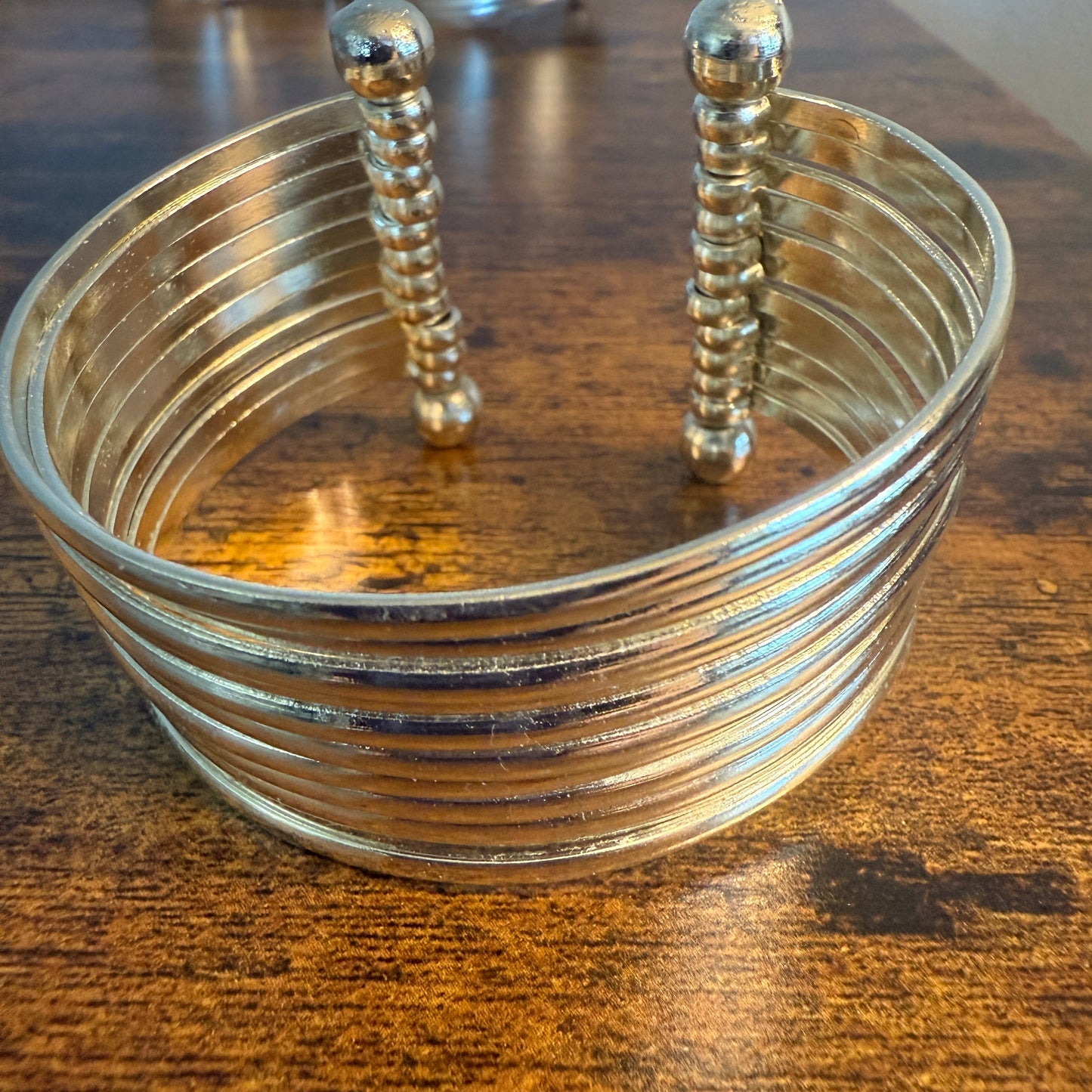 Handmade Silver Plated Brass Adjustable Cuff Bracelet Smooth Bands Anju Jewelry