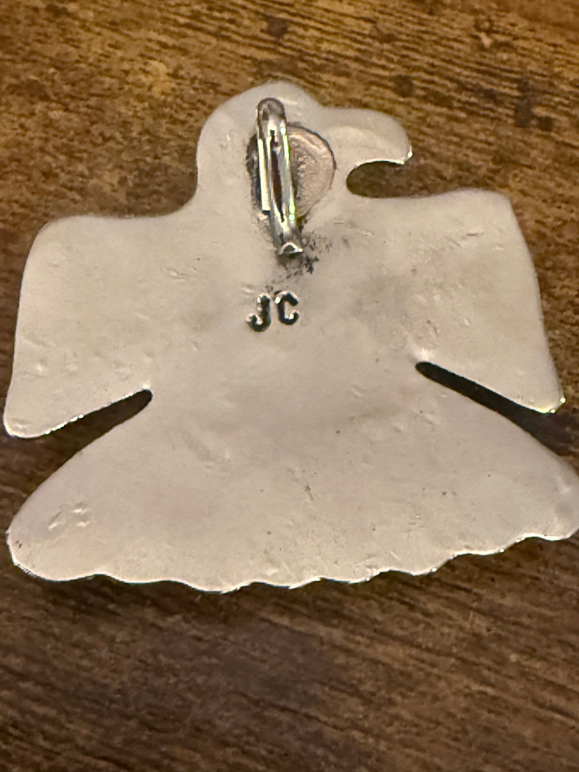 Navajo Inspired Turquoise Thunderbird Pendant Signed Jackie Cleveland Silver Elegant