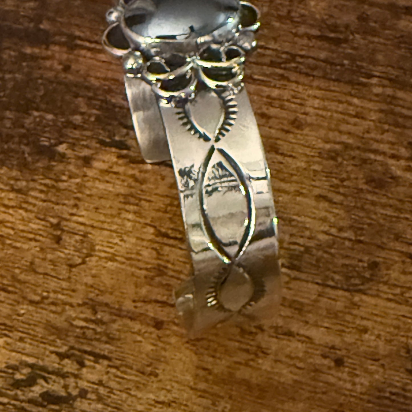 Navajo Inspired Black Onyx Cuff Bracelet Signed by Cleveland Nickel Silver Silver Elegant