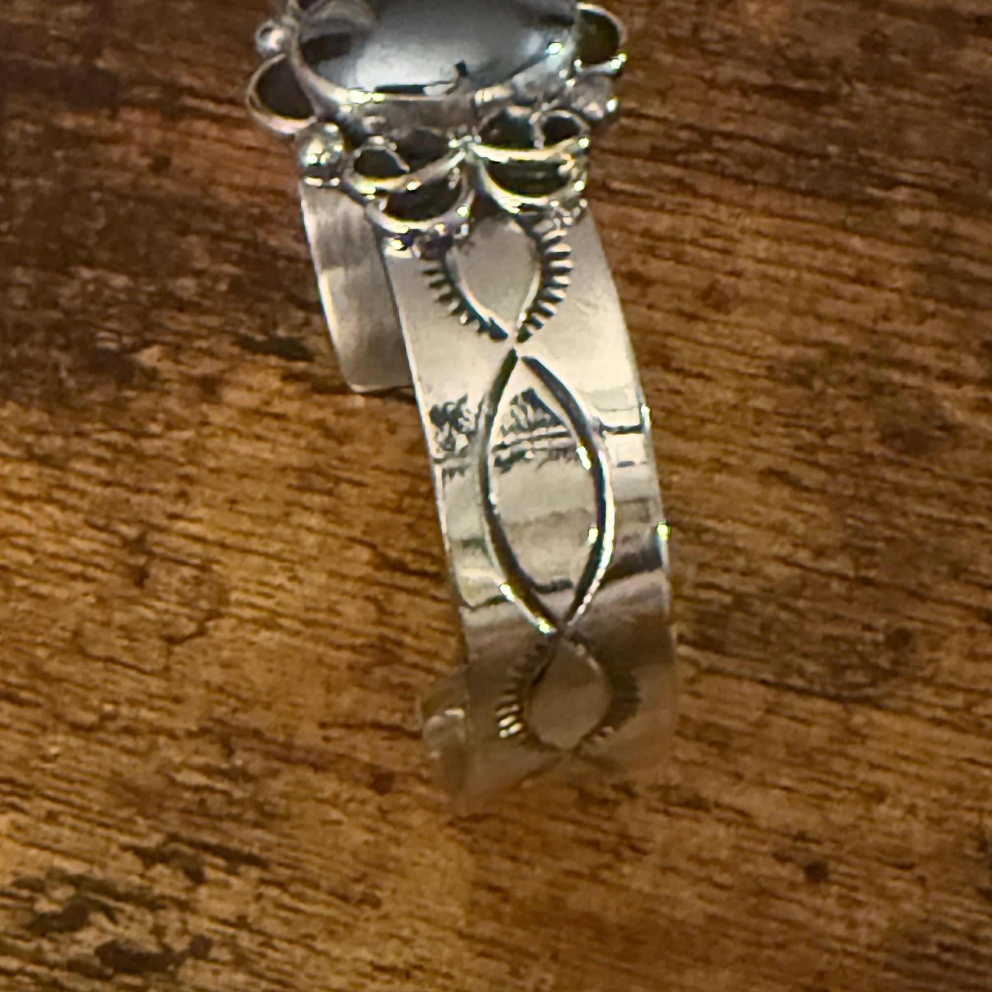 Navajo Inspired Black Onyx Cuff Bracelet Signed by Cleveland Nickel Silver Silver Elegant