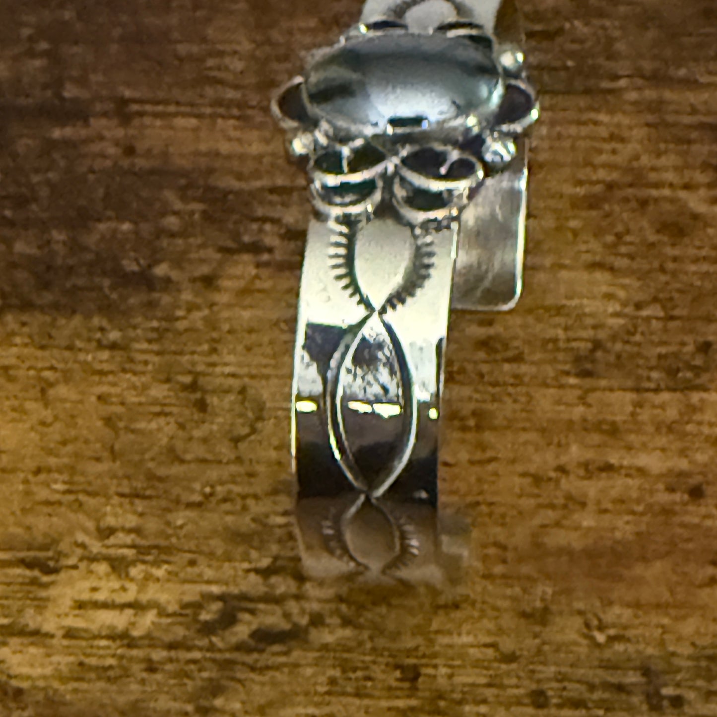 Navajo Inspired Black Onyx Cuff Bracelet Signed by Cleveland Nickel Silver Silver Elegant