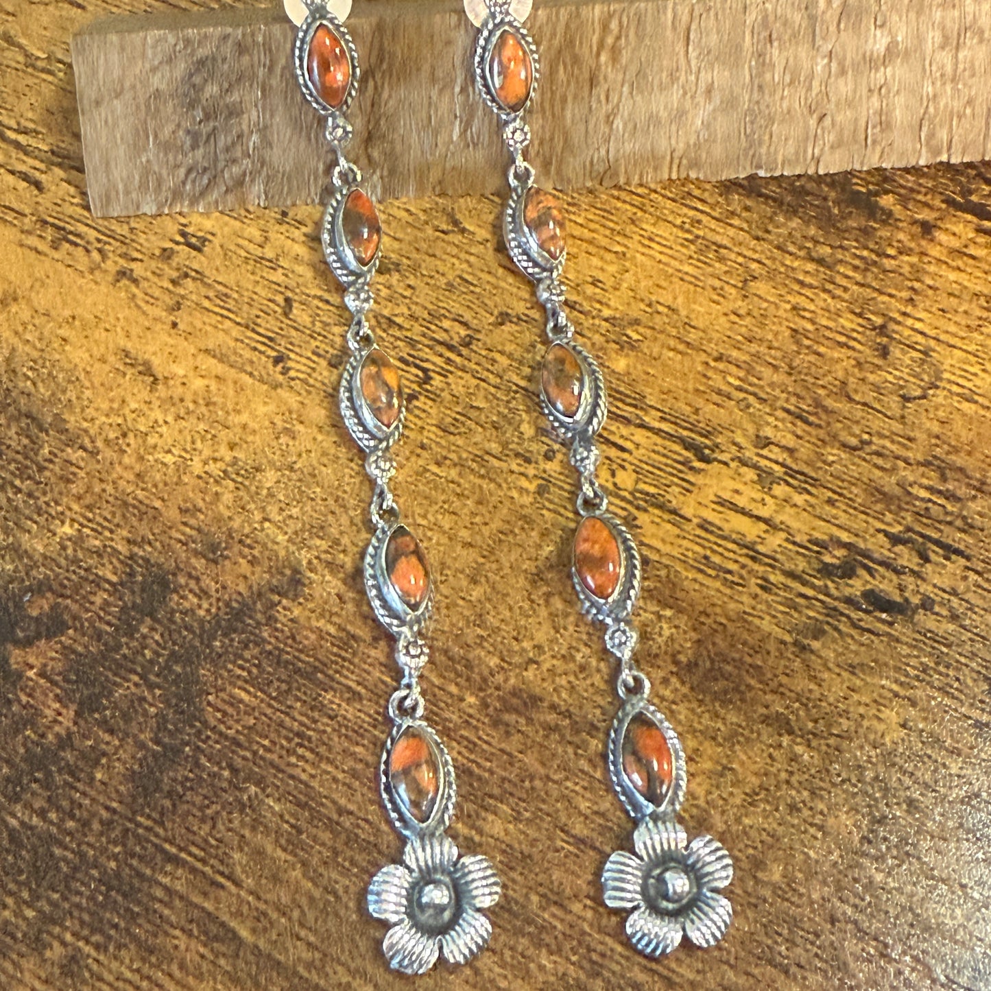 Copper Sponge Coral Turquoise Gemstone Sterling Silver Handmade Stud Earring Silver Elegant