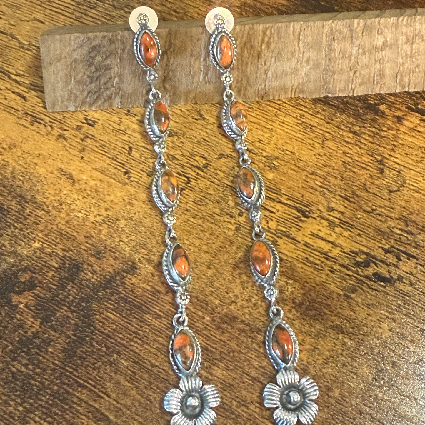 Copper Sponge Coral Turquoise Gemstone Sterling Silver Handmade Stud Earring Silver Elegant