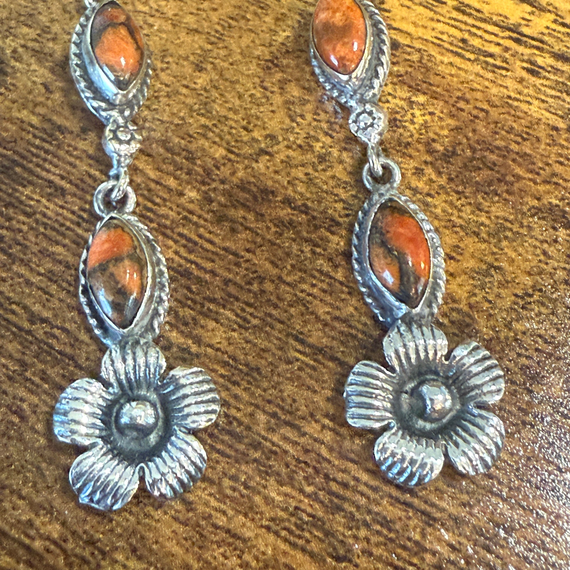 Copper Sponge Coral Turquoise Gemstone Sterling Silver Handmade Stud Earring Silver Elegant