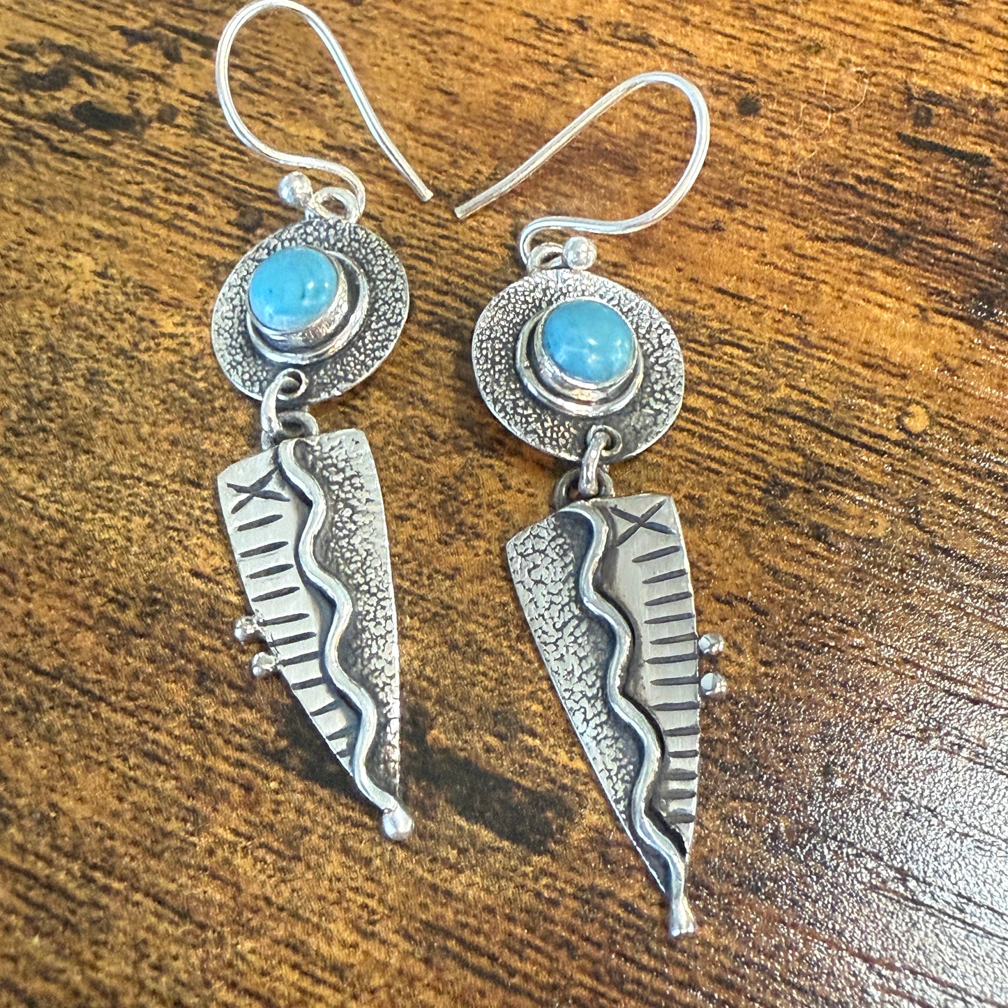 Kingman Turquoise Gemstone Handmade 925 Sterling Silver Earrings 2.34 Inches Silver Elegant