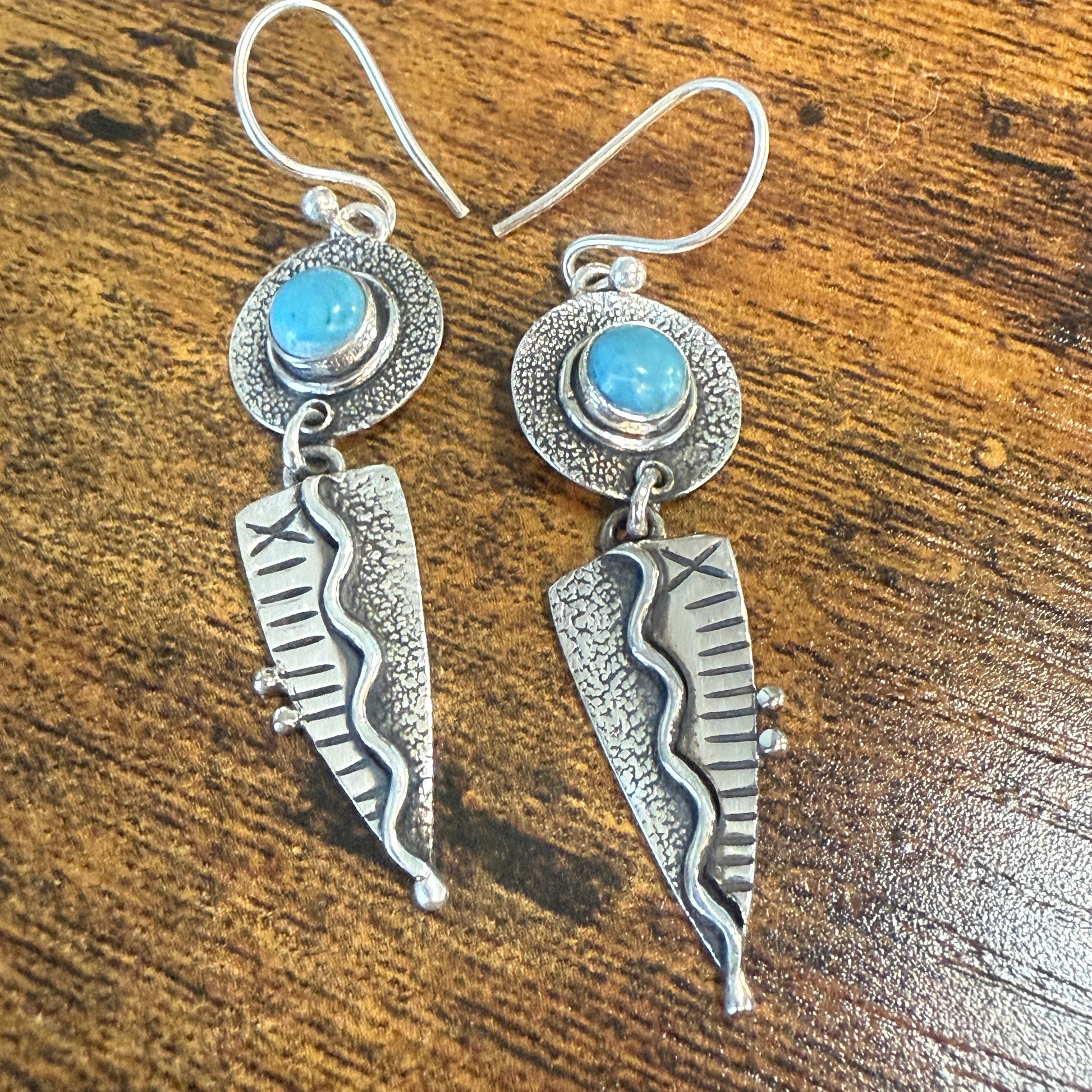 Kingman Turquoise Gemstone Handmade 925 Sterling Silver Earrings 2.34 Inches Silver Elegant
