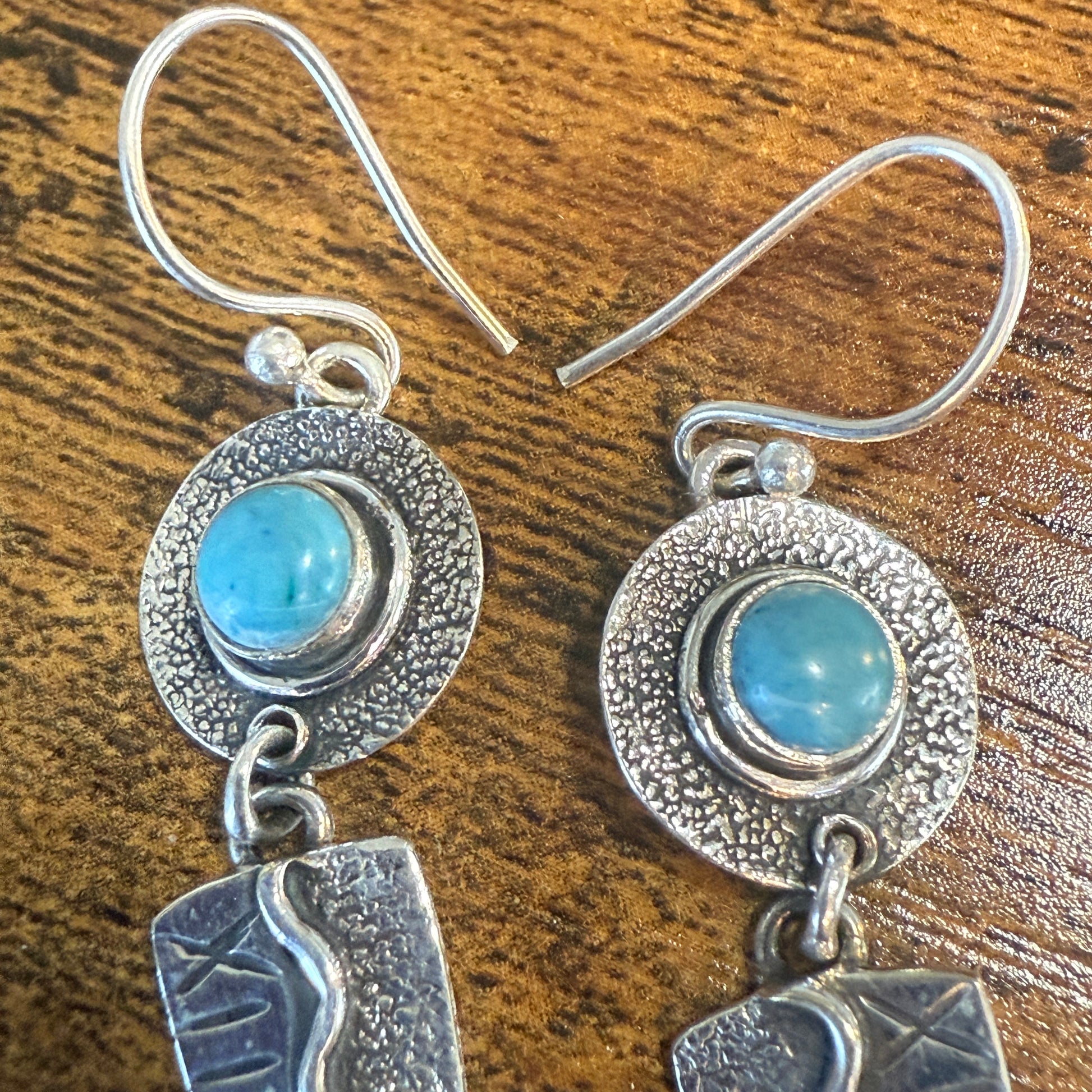 Kingman Turquoise Gemstone Handmade 925 Sterling Silver Earrings 2.34 Inches Silver Elegant